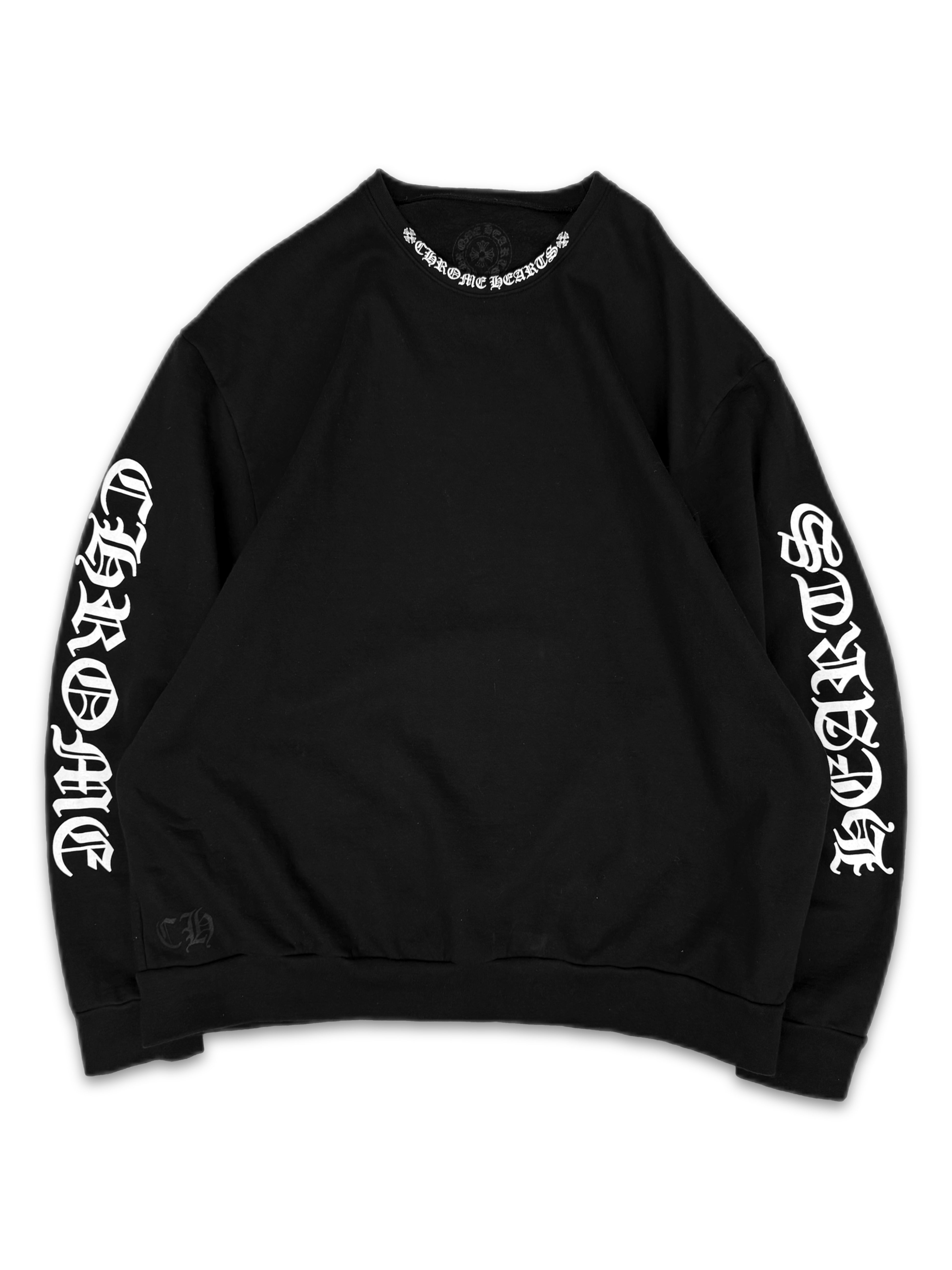 Chrome Hearts Neck Logo Scroll Old English Crewneck