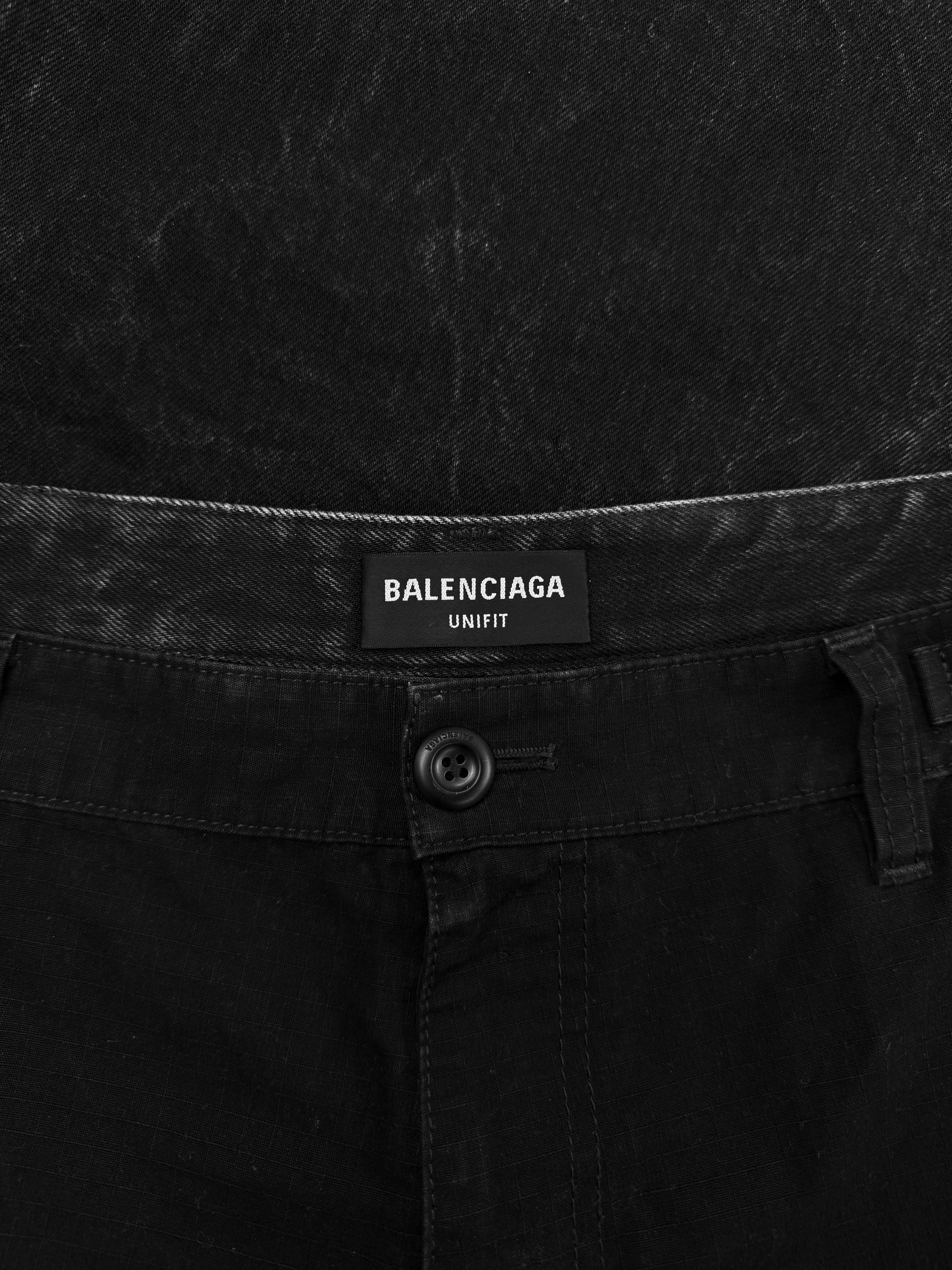 SS22 Balenciaga Hybrid Flared Cargo Pocket Wide Cut Denim