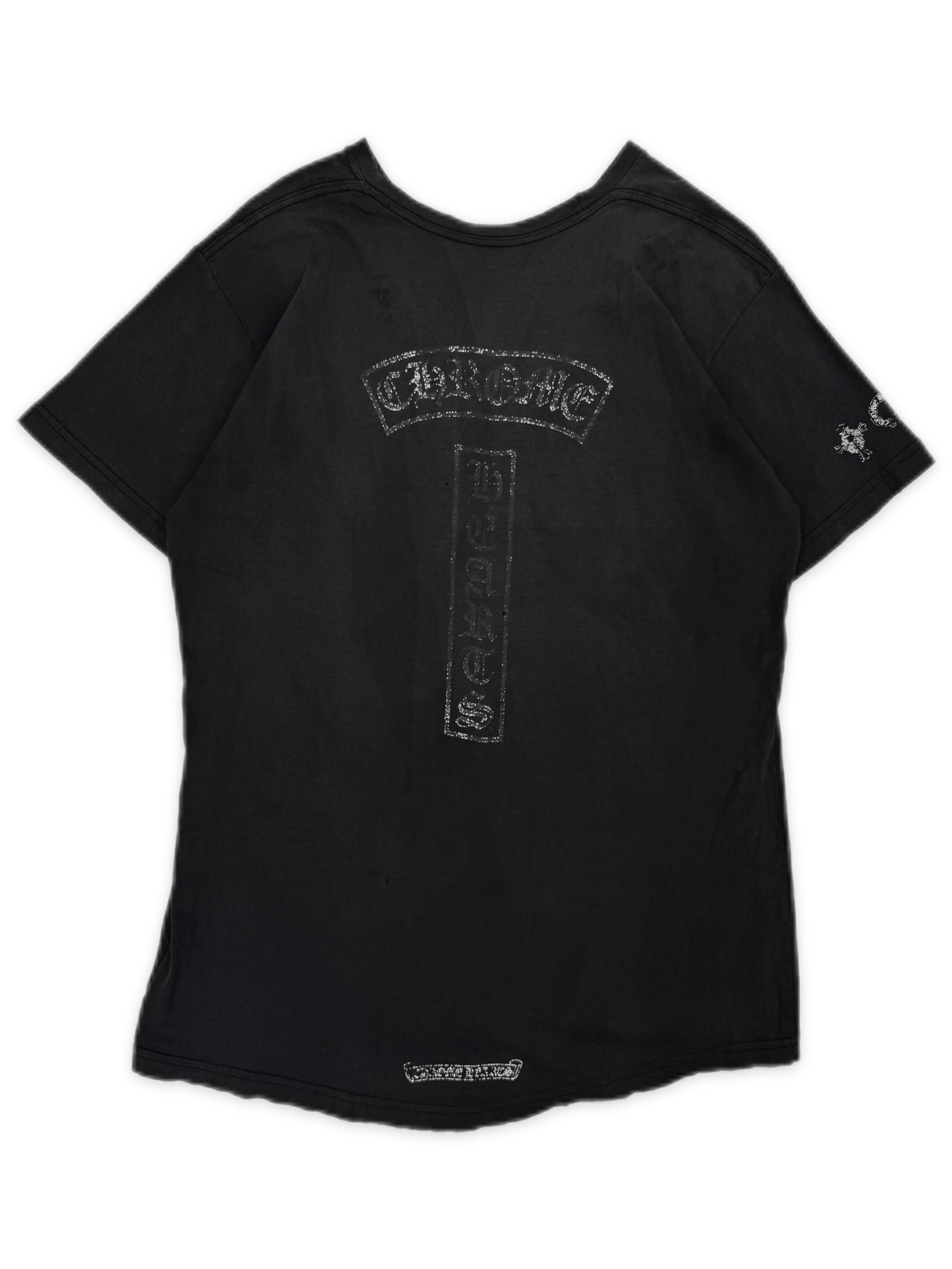 Chrome Hearts T Bar Logo Faded Vintage Black T-Shirt