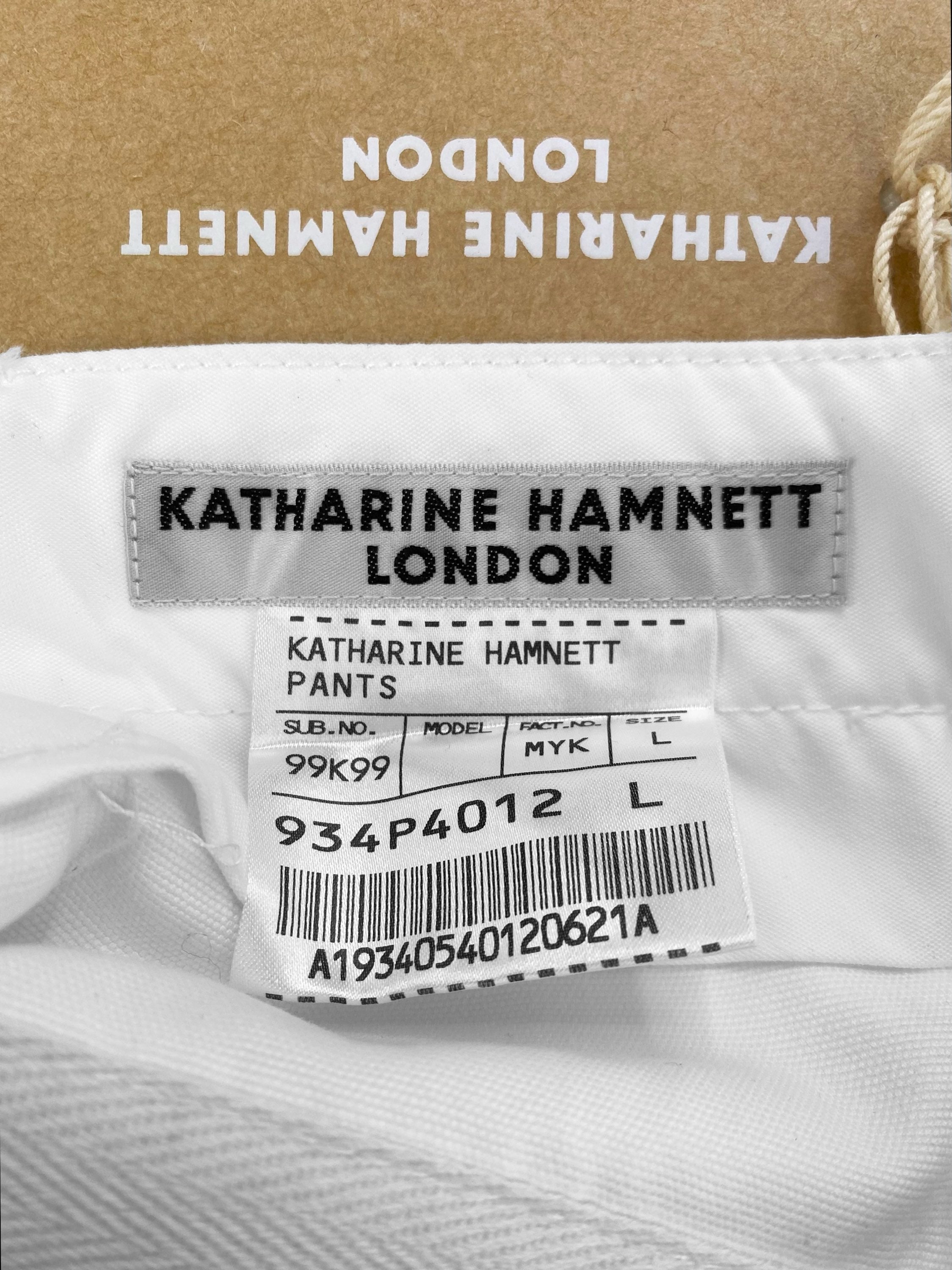 00s Katharine Hamnett White Panelled Cargo Pants