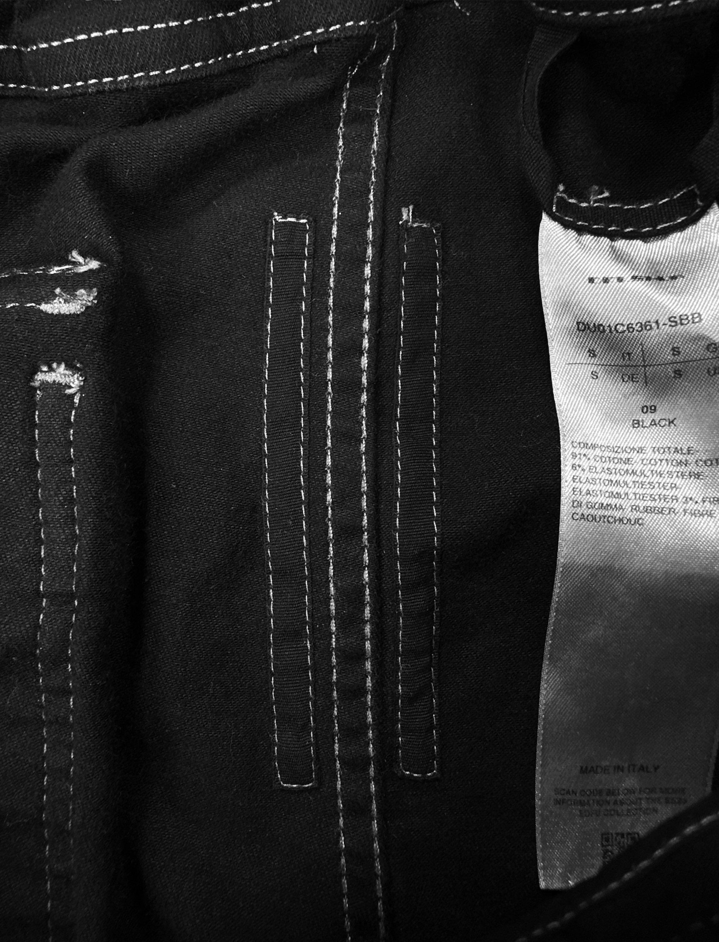 Rick Owens ‘Aircut’ Zippered Black Cuffed Denim Joggers