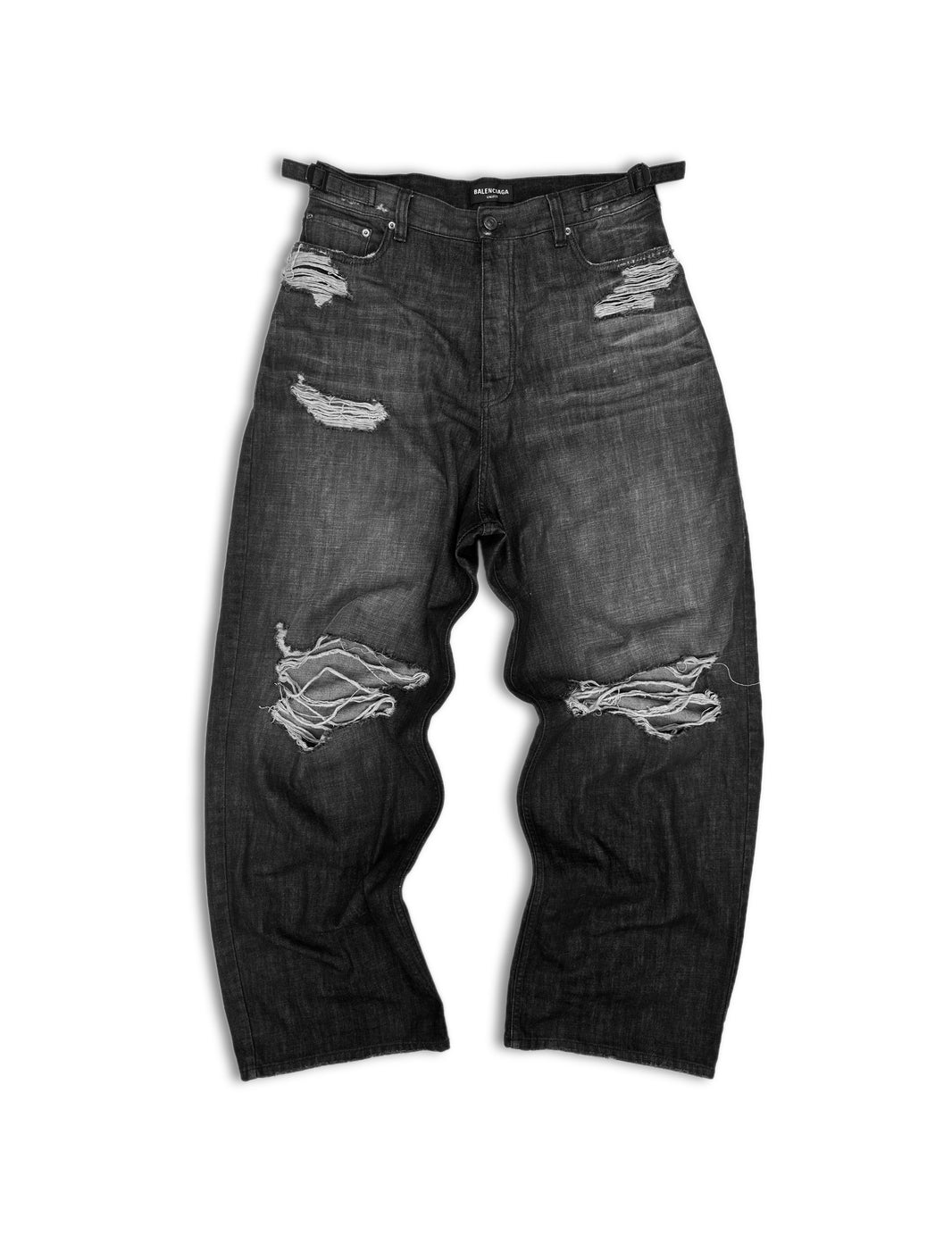 AW21 Balenciaga ‘Skater’ Wide Cut Distressed Washed Denim