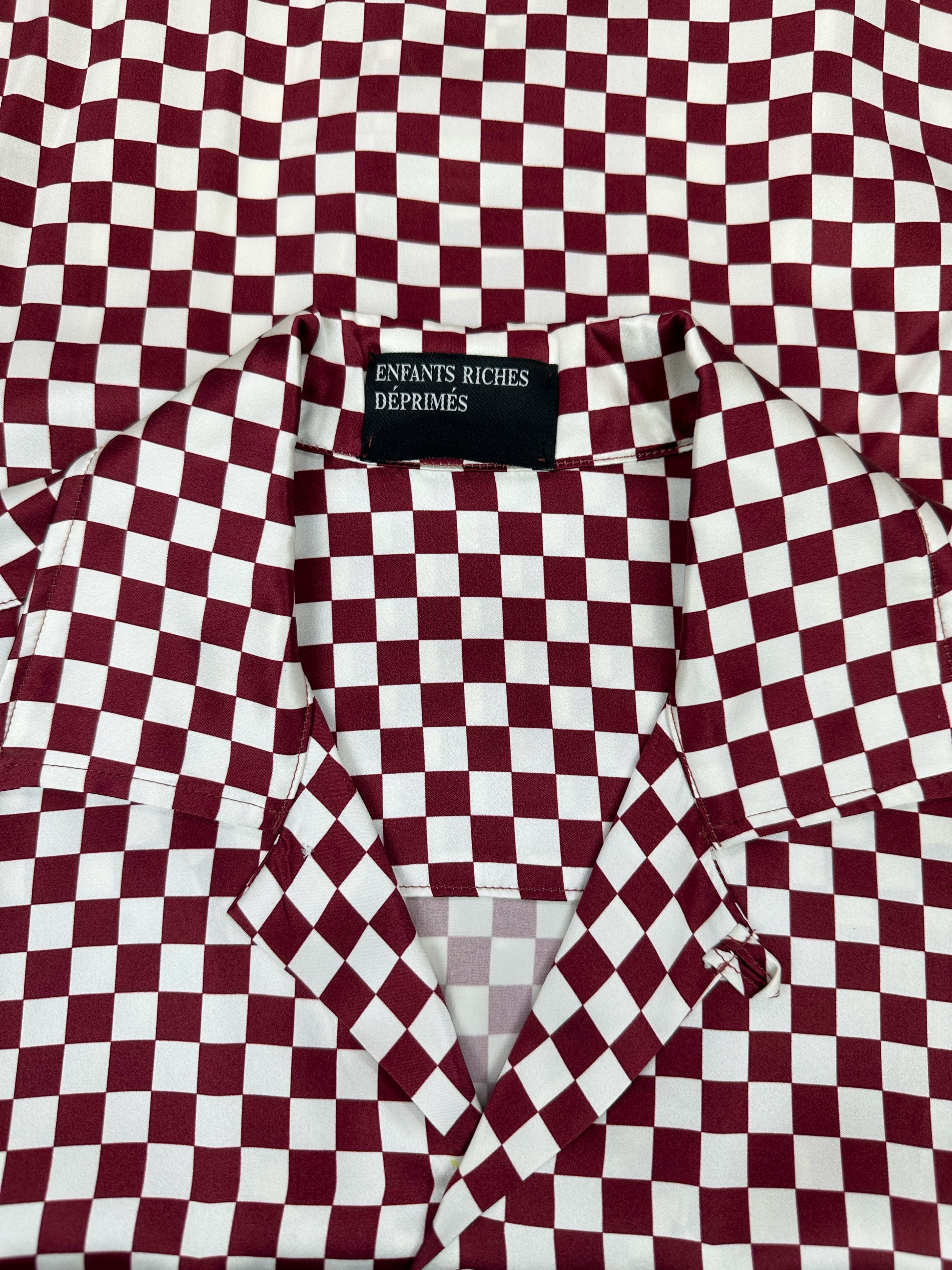 AW19 Enfants Riches Deprimes Silk ‘Checkered’ Camp Collar Shirt