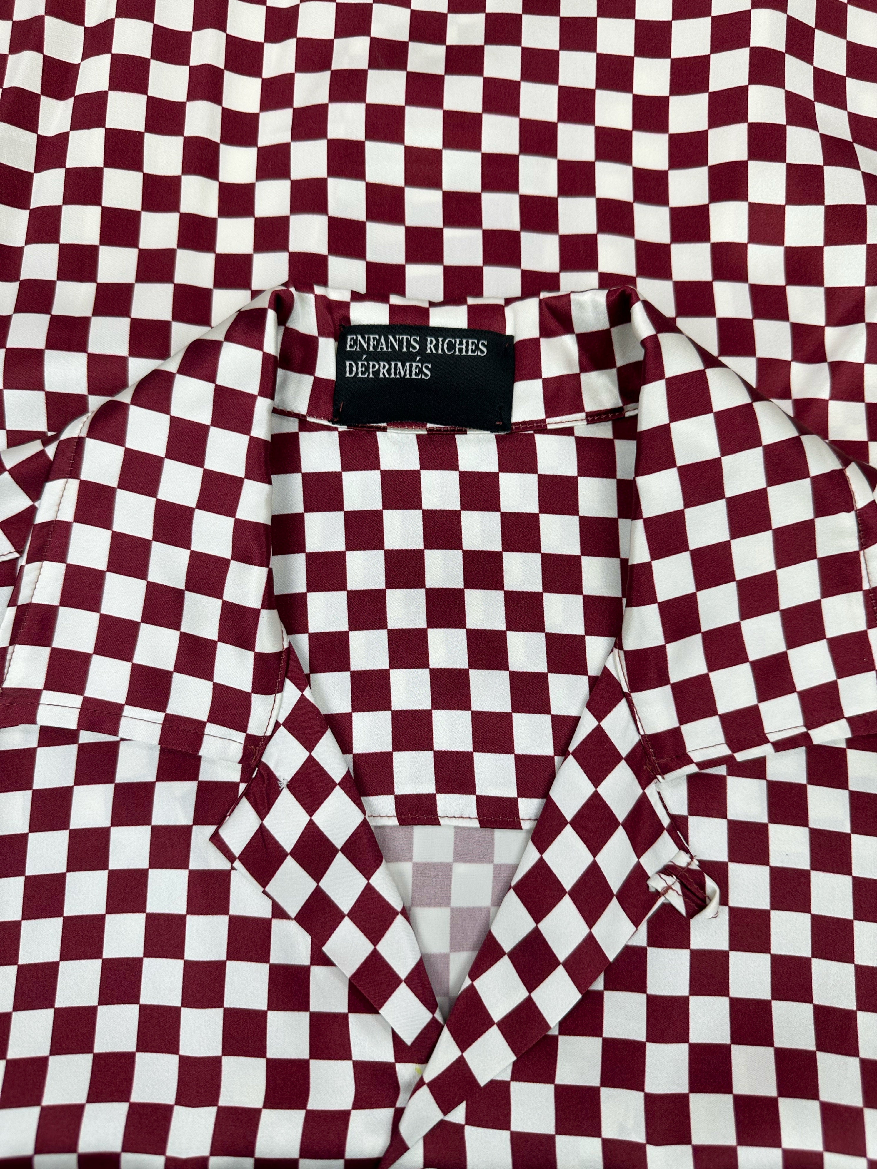 AW19 Enfants Riches Deprimes Silk ‘Checkered’ Camp Collar Shirt