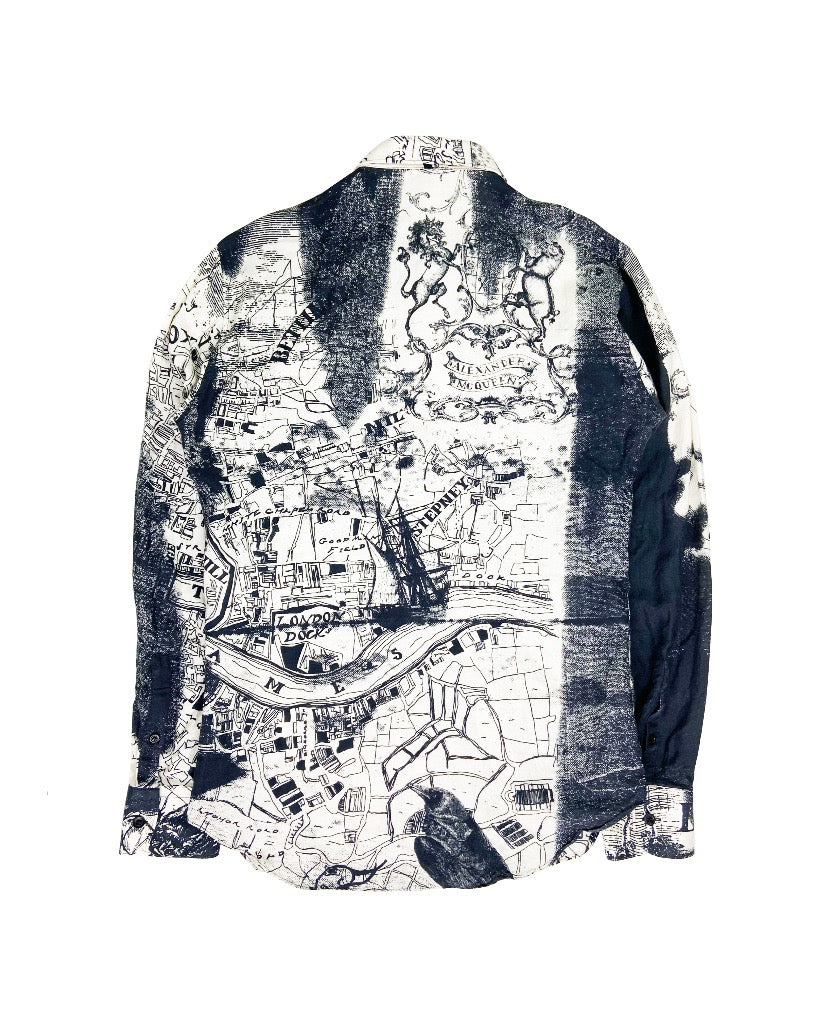 FW16 Alexander McQueen ‘River Thames’ Mesh Button Up Longsleeve Shirt