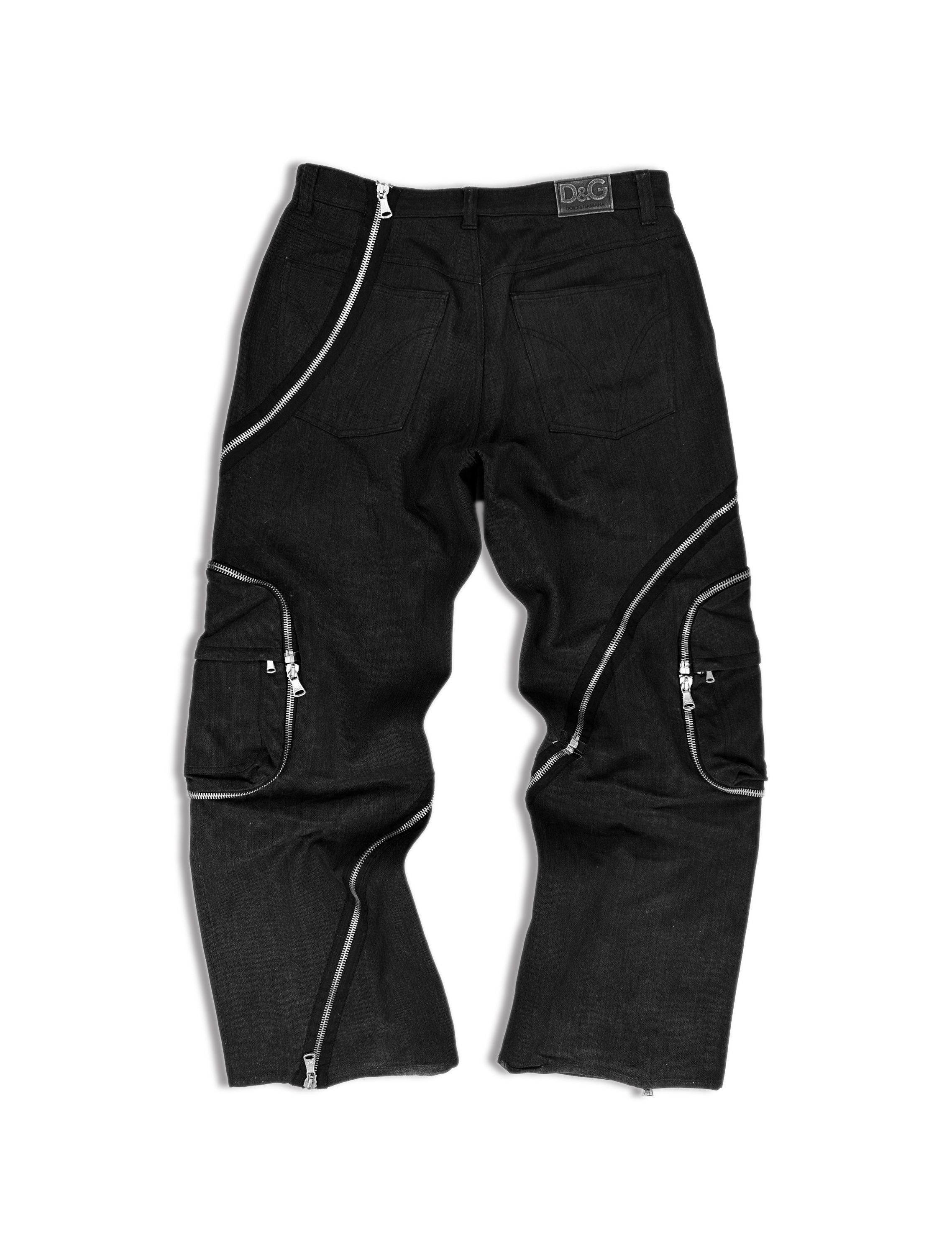 AW03 Dolce &amp; Gabbana ‘Spiral’ Zip Black Tornado Denim