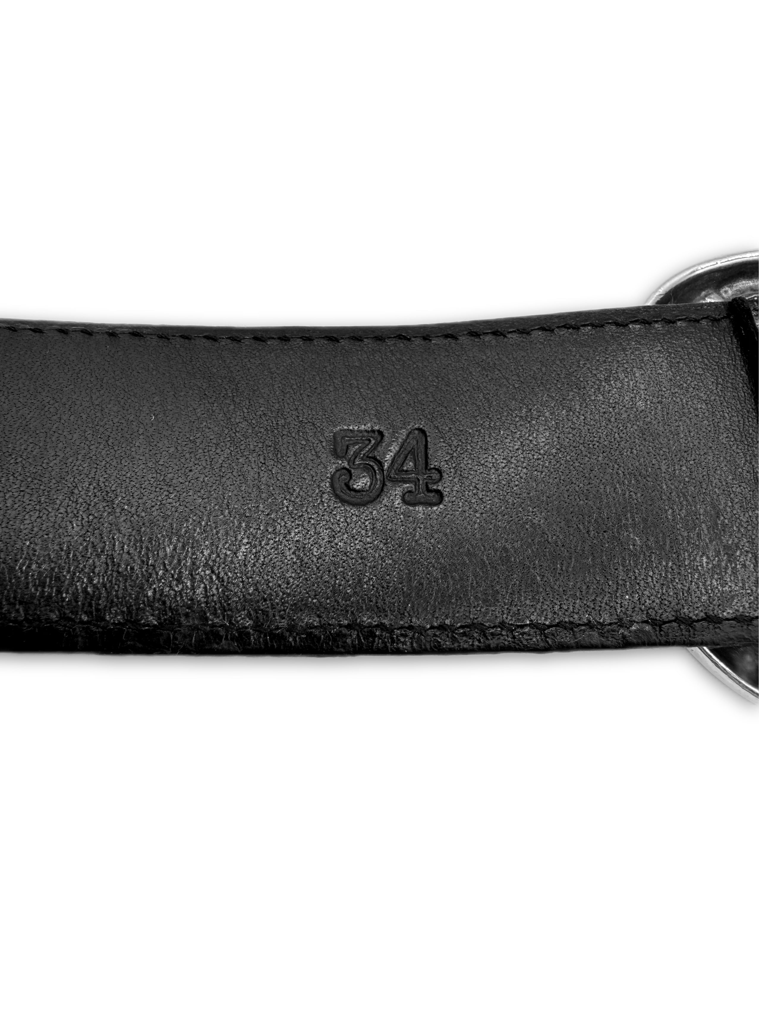Chrome Hearts Leopard Painted Gunslinger .925 Silver Leather Belt