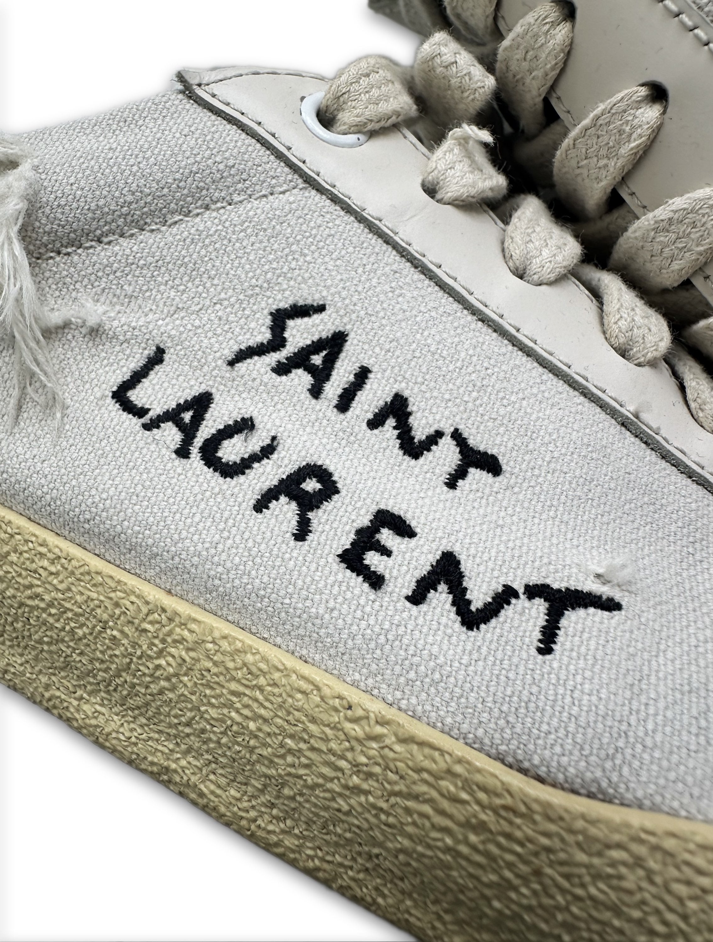 Saint Laurent Paris Court Classic Distressed White Low-top Sneakers