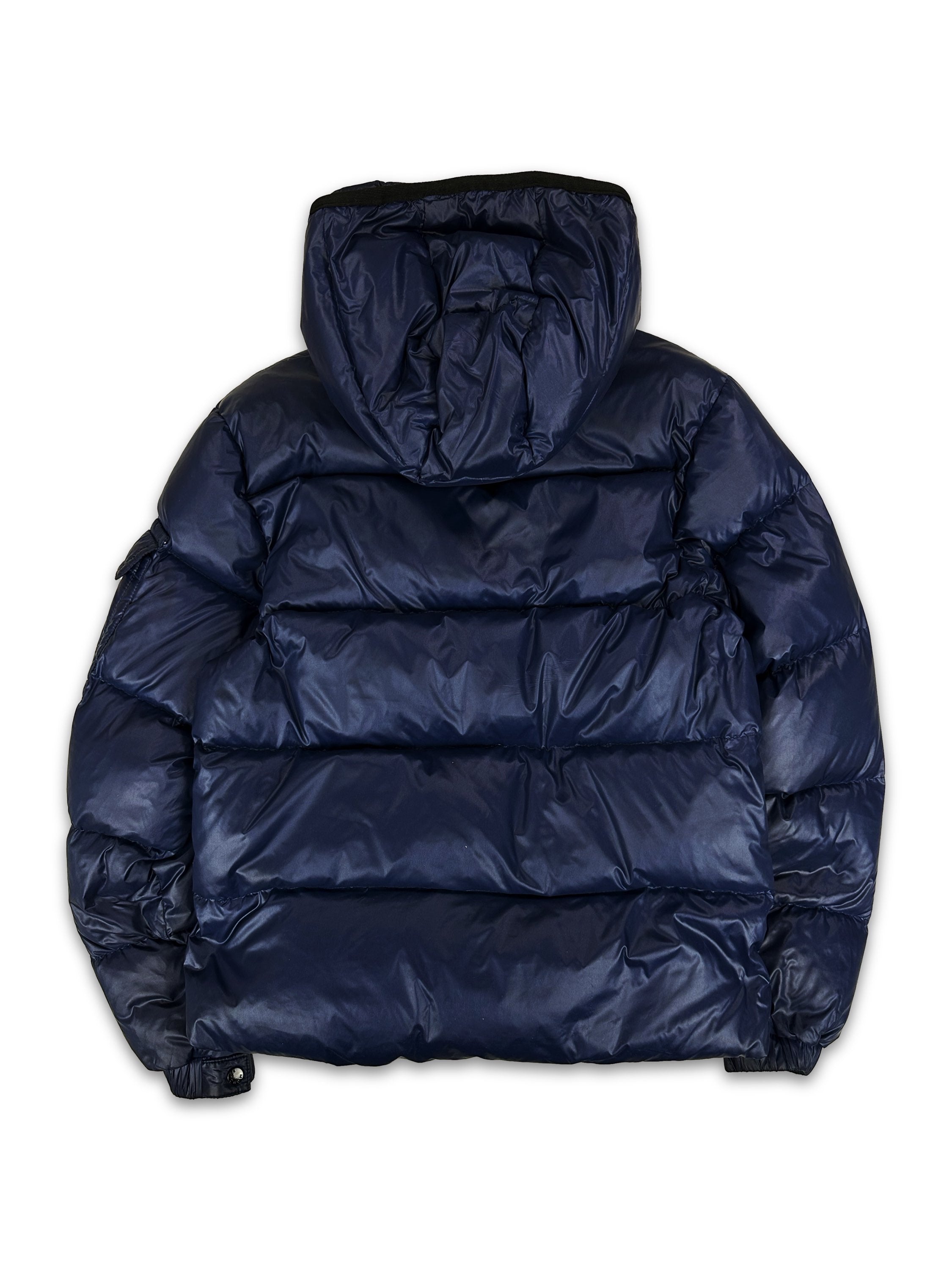 Moncler Navy Blue Chenille Logo Puffer Jacket