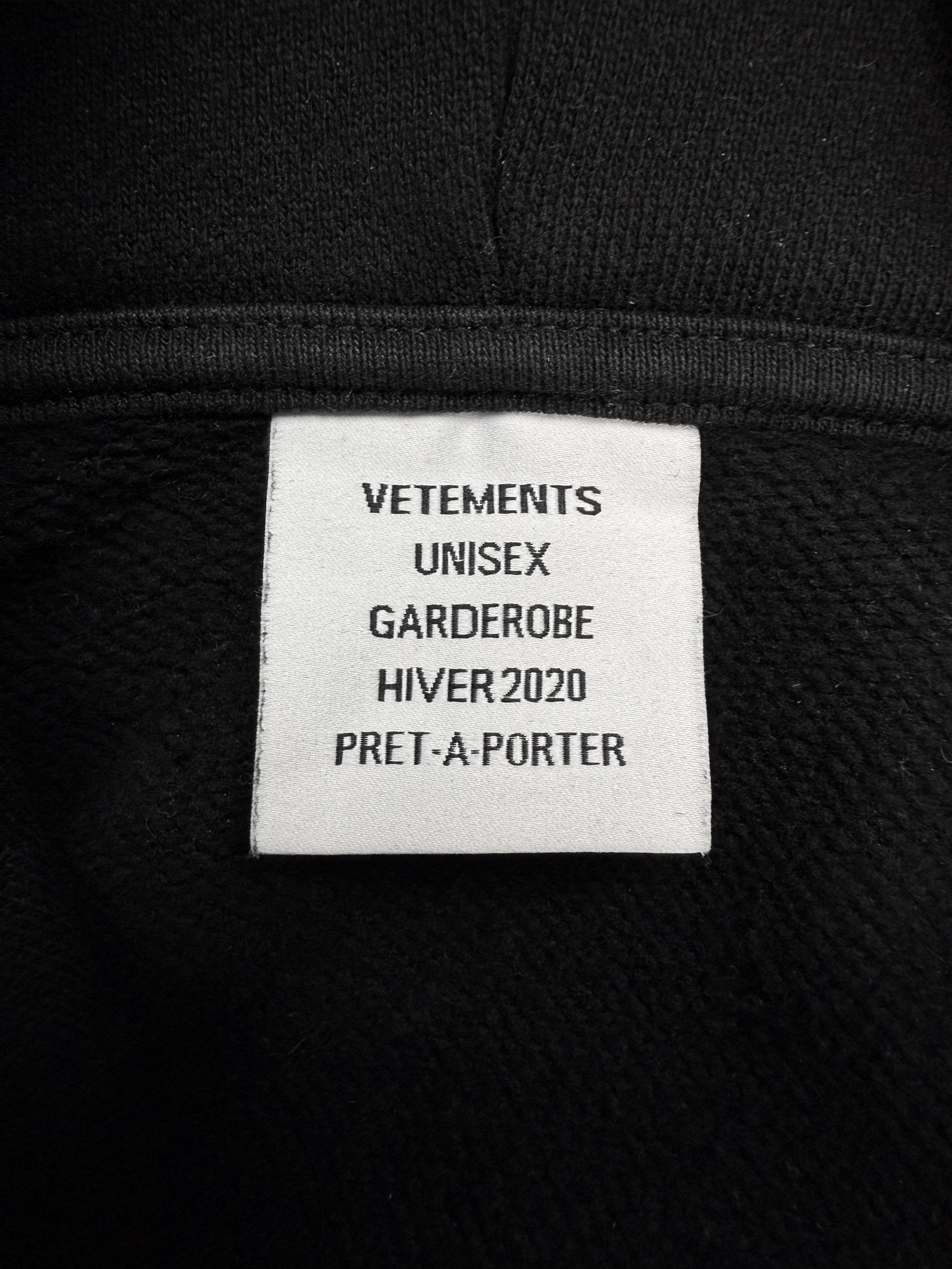 AW20 Vetements ‘Silk Road’ Embroidered Black Oversized Hoodie