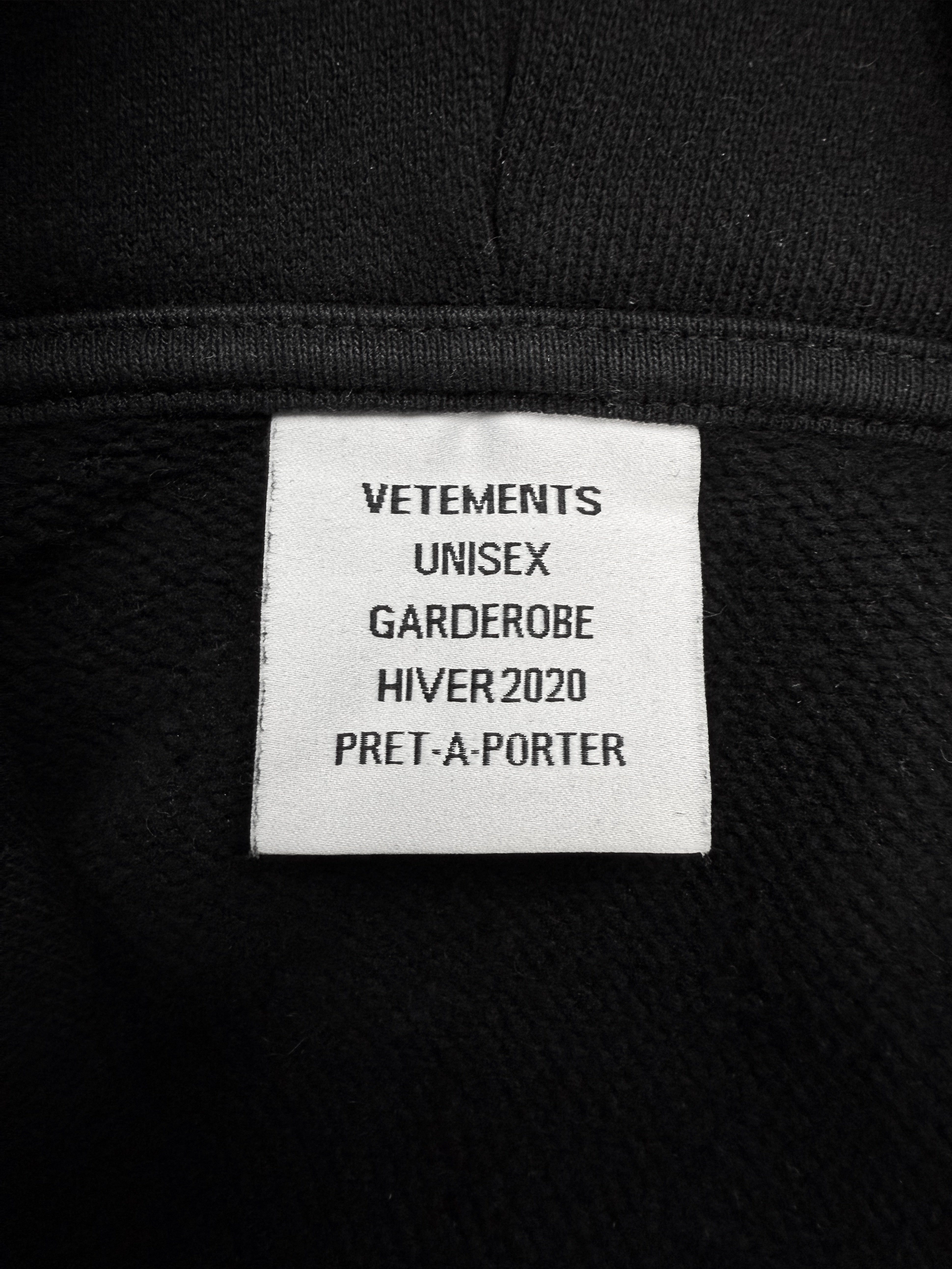 AW20 Vetements ‘Silk Road’ Embroidered Black Oversized Hoodie