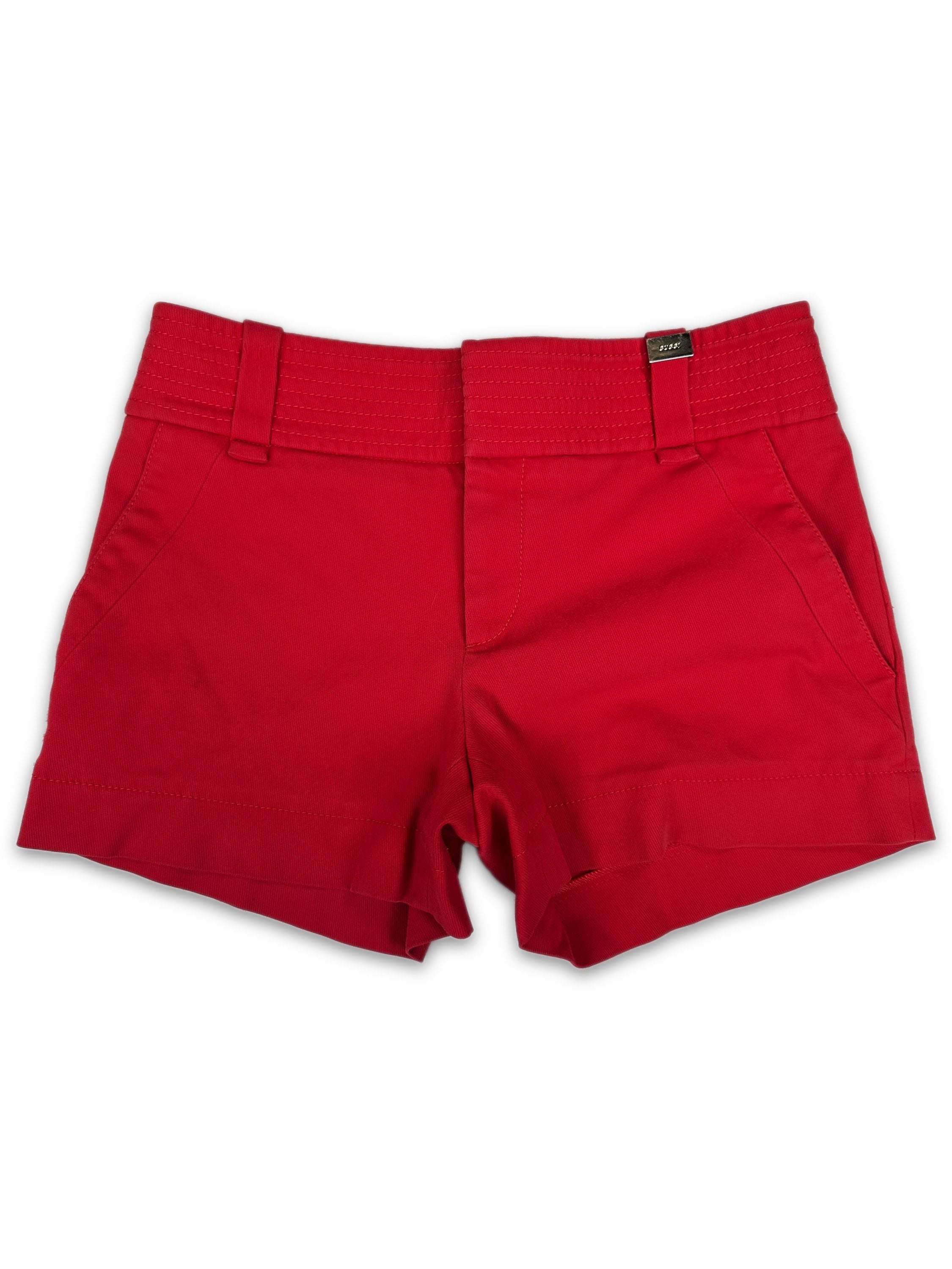 00s Gucci by Tom Ford Cherry Red Metallic Short Shorts