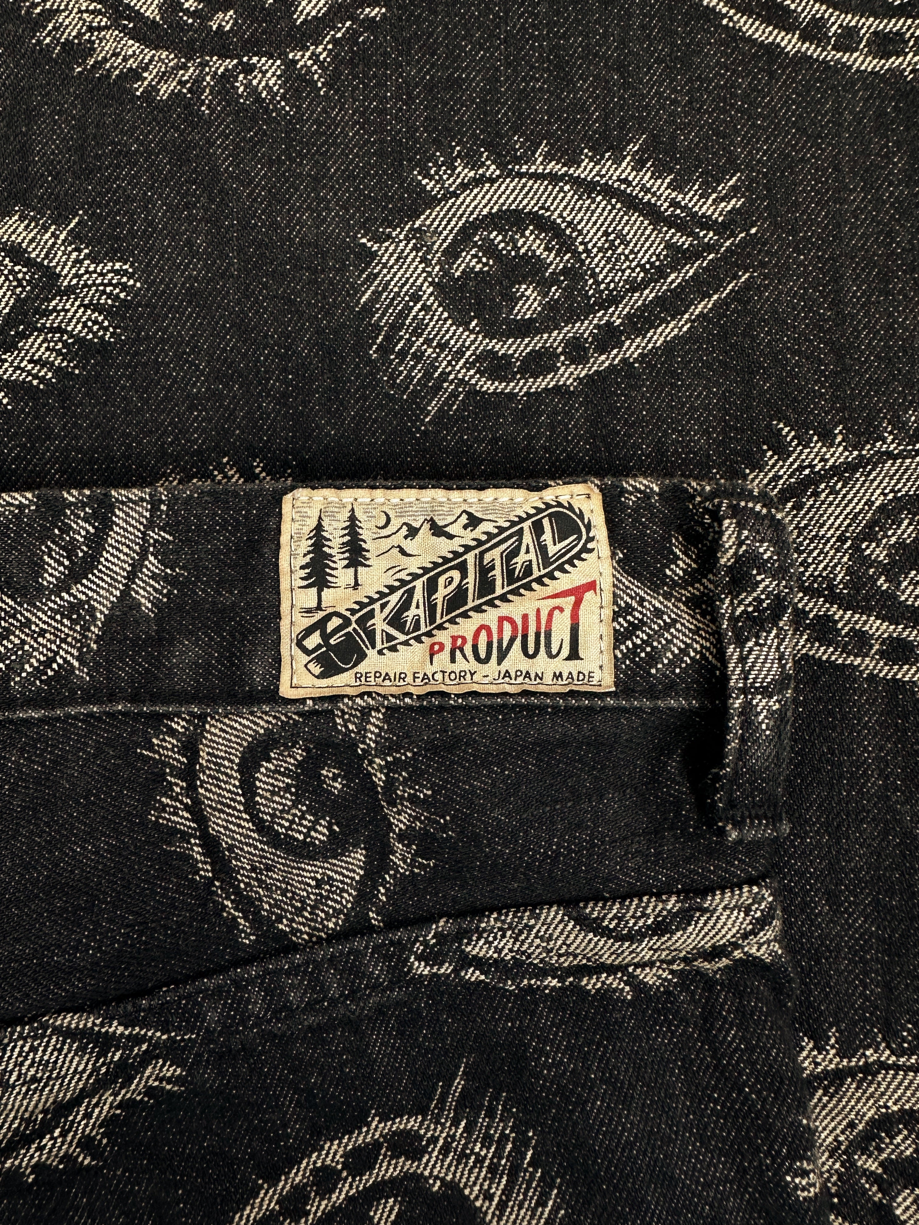 Kapital ‘Speakeasy’ 12oz Flared 5P Eye Black Okabellbo Denim