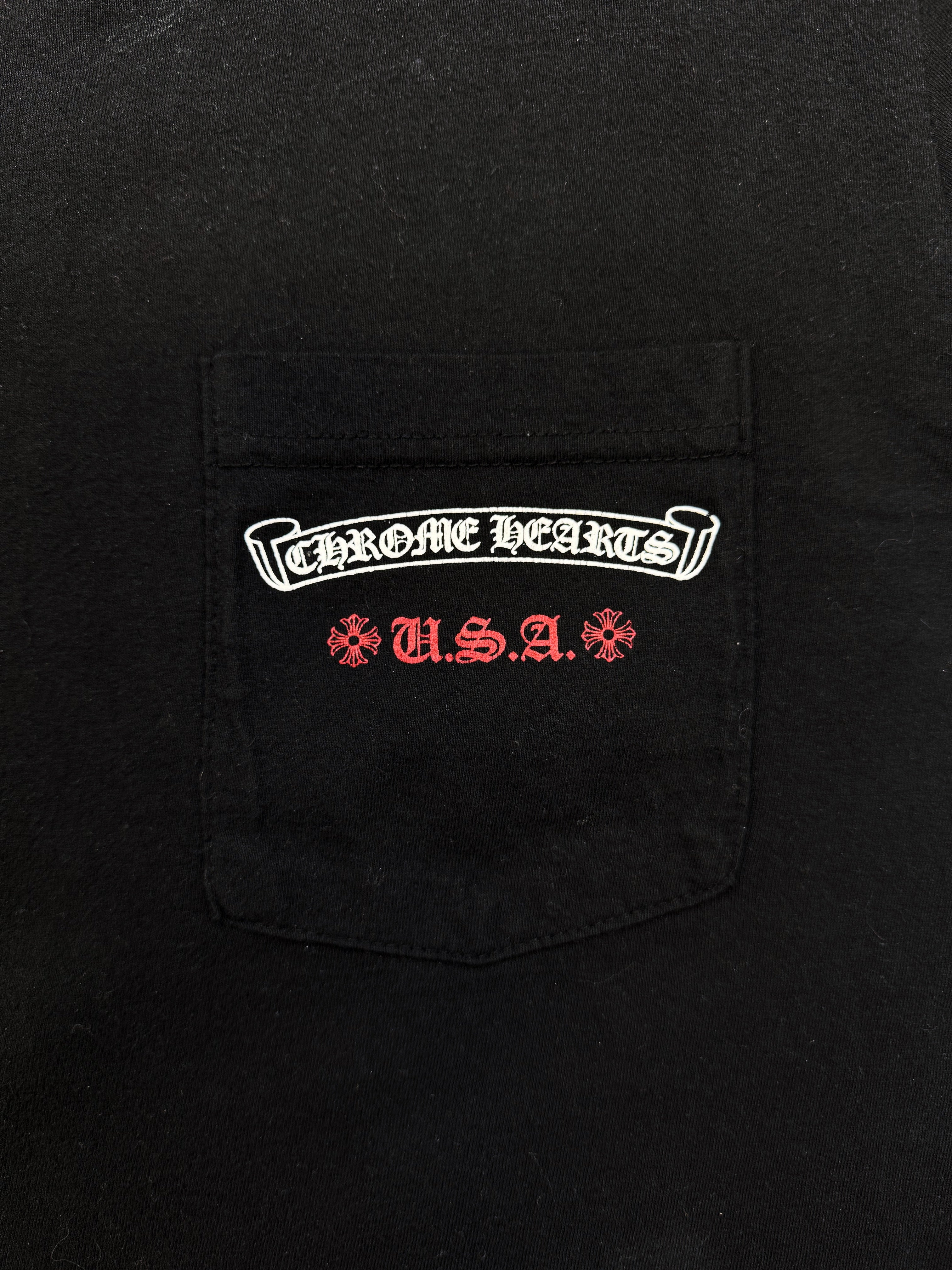 Chrome Hearts ‘U.S.A’ Flag Black Pocket Graphic T-Shirt