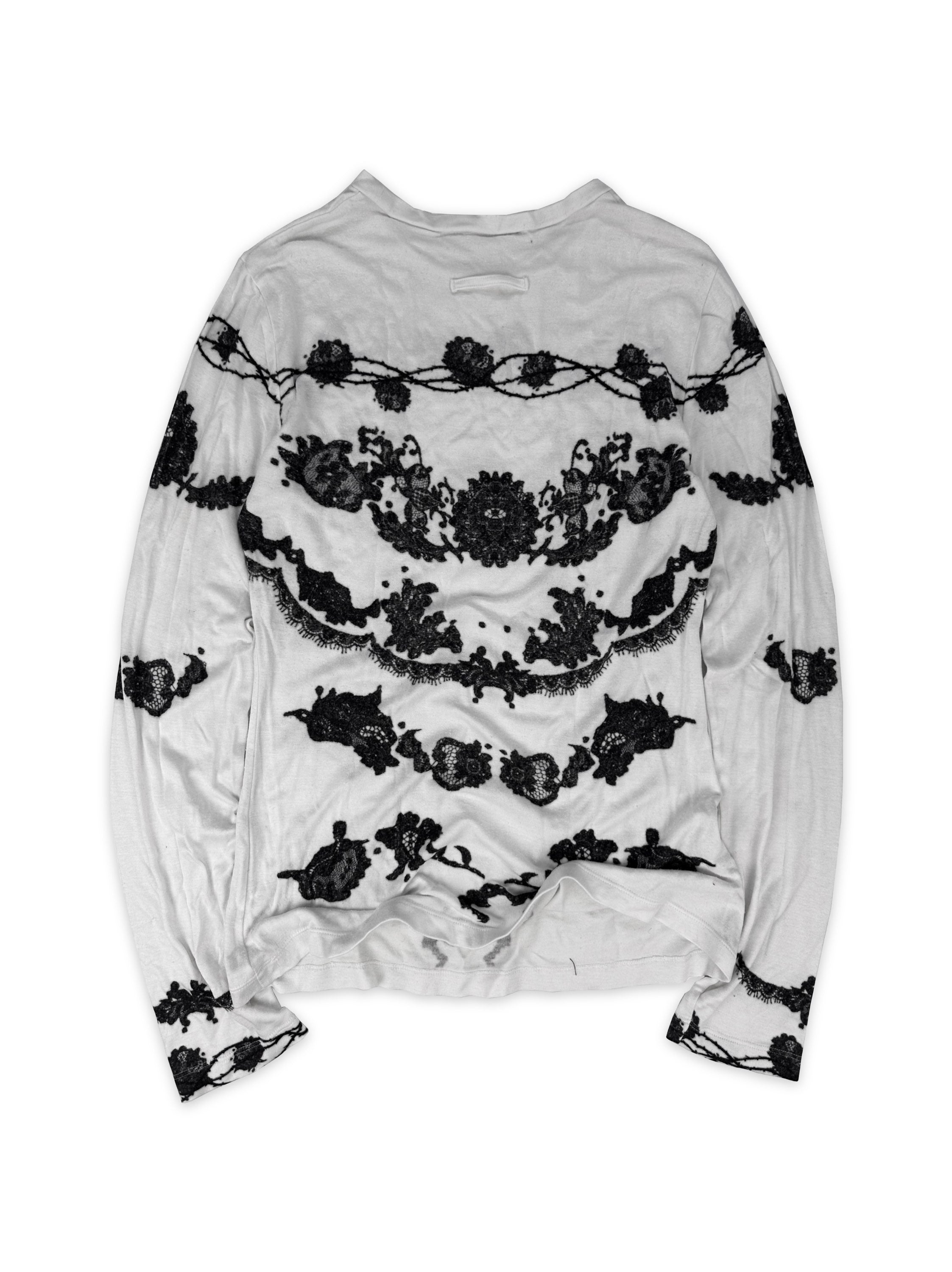 90s Jean Paul Gaultier ‘Rosary’ Motif White Long Sleeve