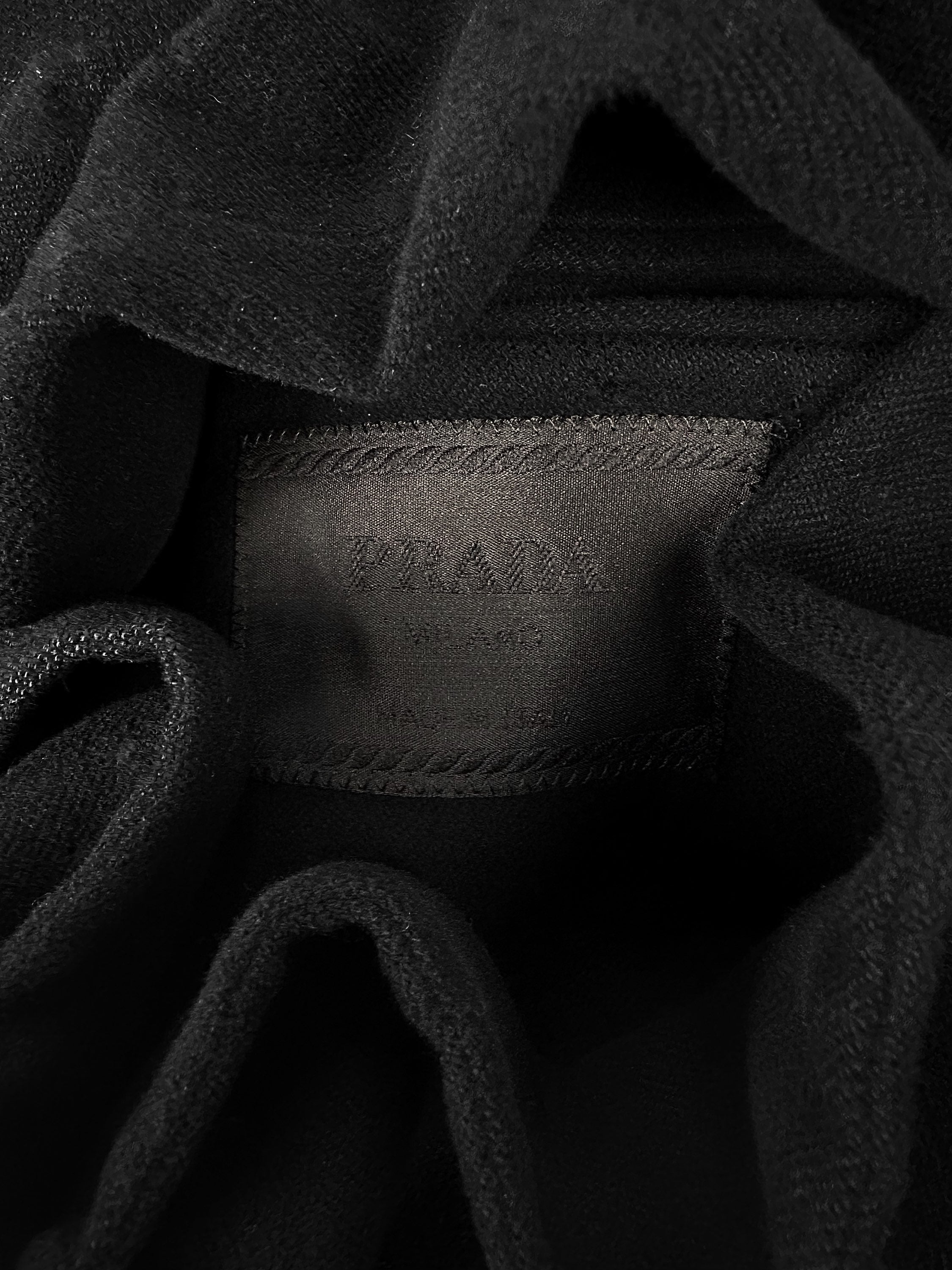 Prada Black Wool Double Breasted Peacoat