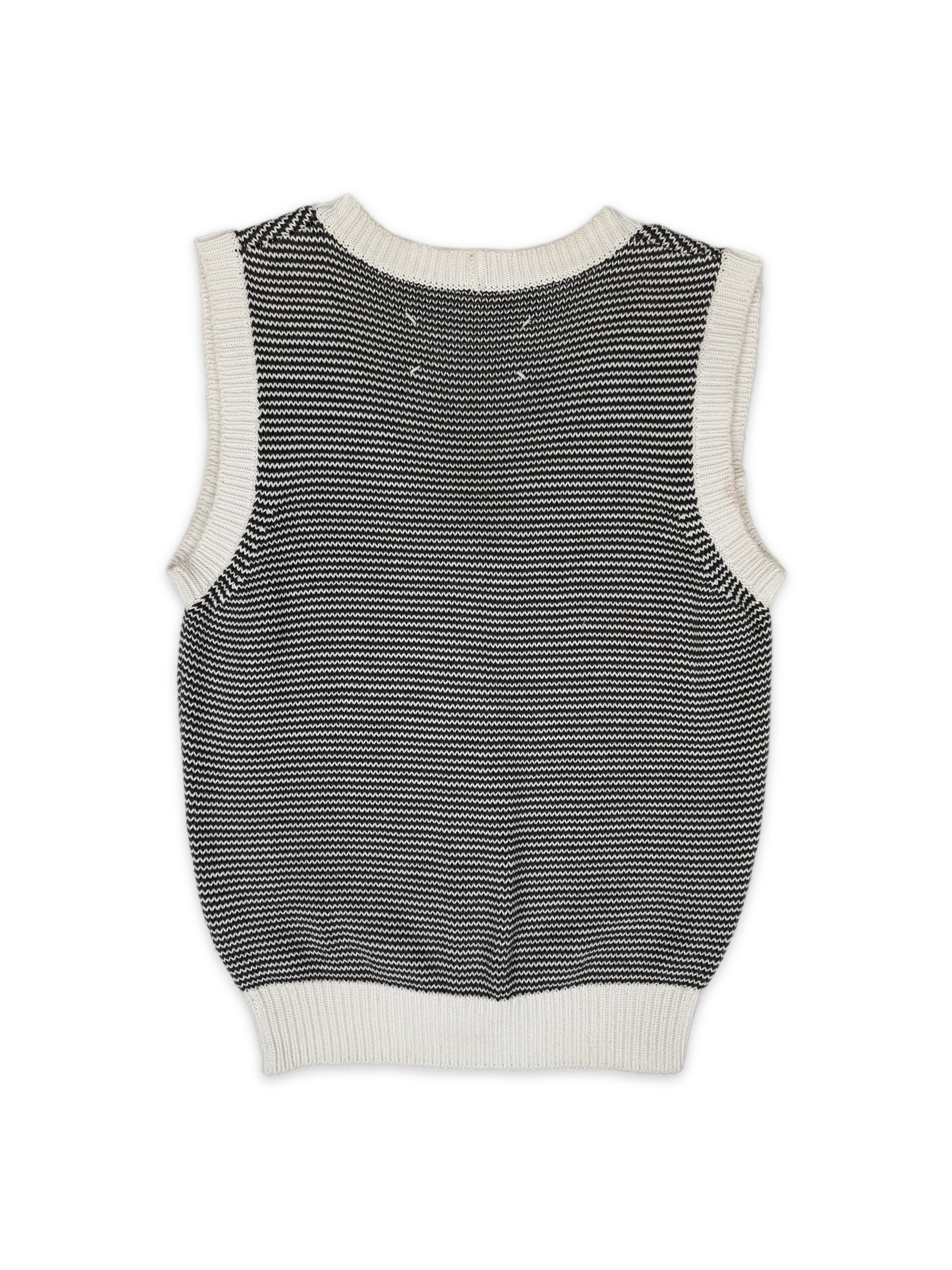 90s Maison Margiela Blank Tag Striped Sleeveless Vest