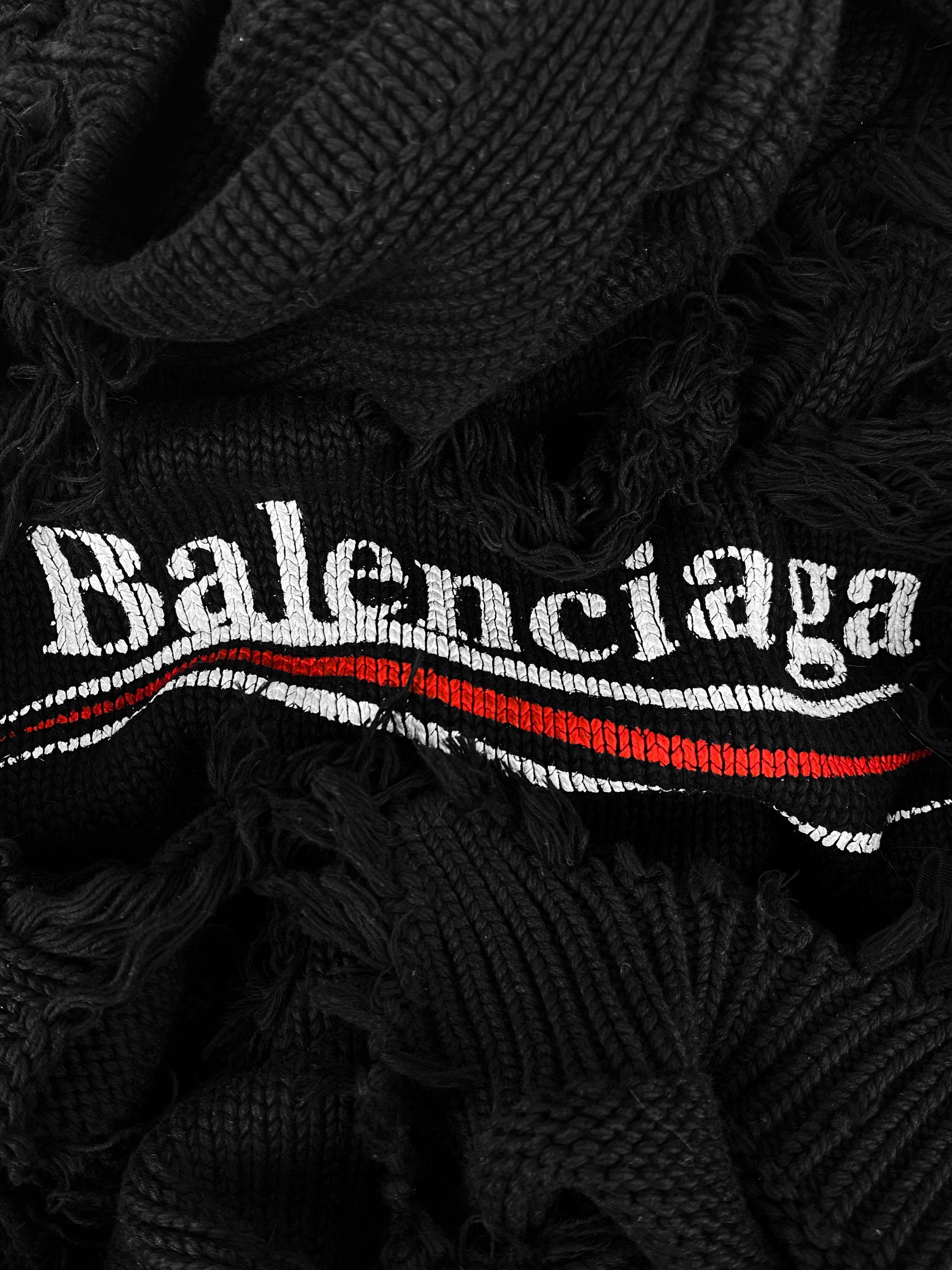 SS21 Balenciaga Thrashed ‘Bernie Sanders’ Double Layered Hoodie