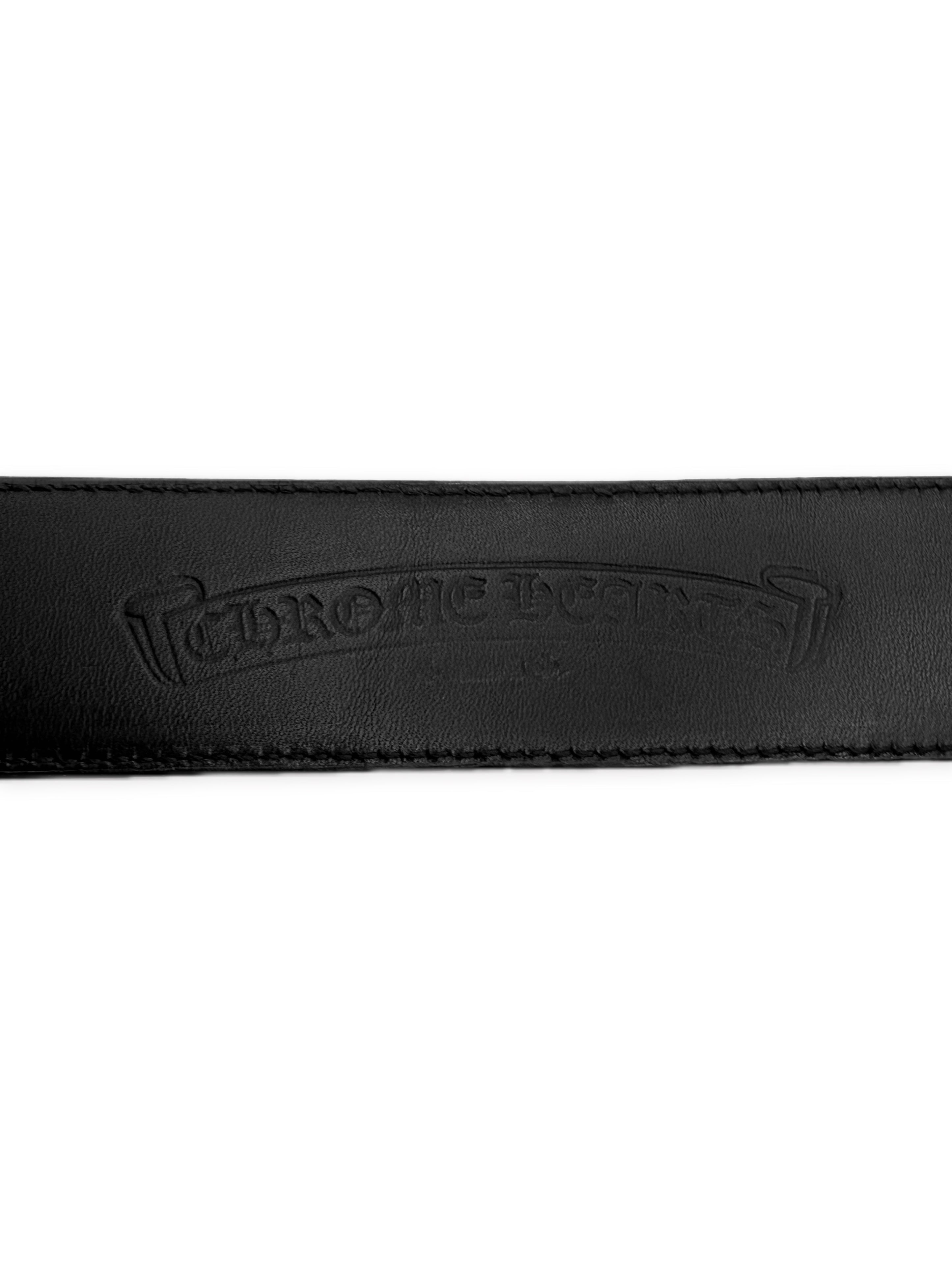 Chrome Hearts Black Leather .925 Silver Belt Strap