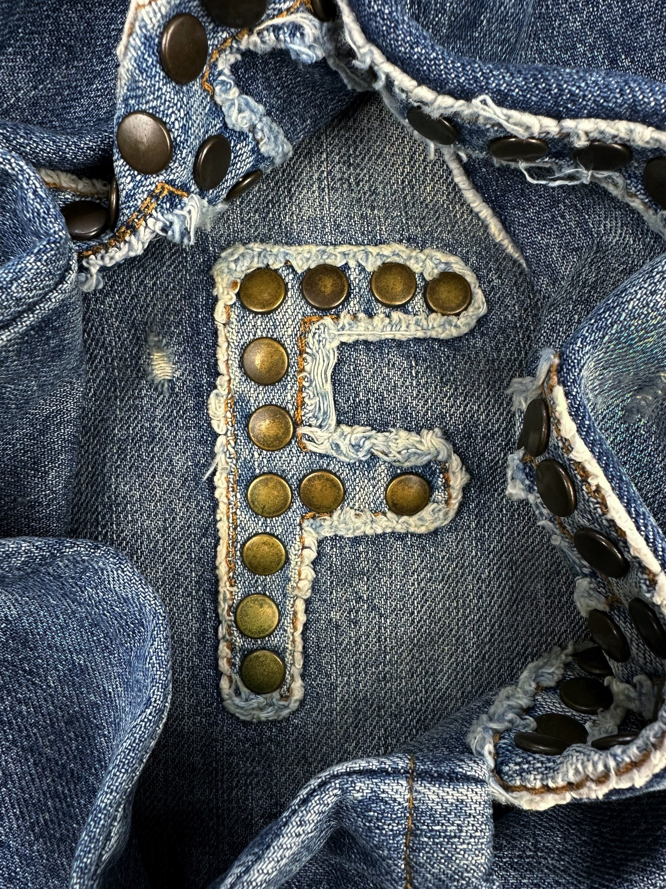 AW04 Dolce & Gabbana ‘Forever’ Studded Spell Out Denim