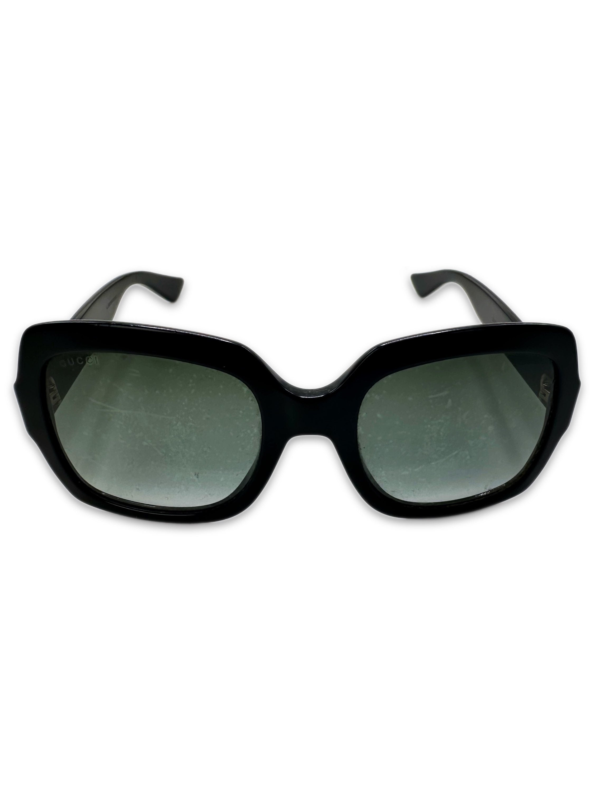 00s Gucci Emerald Green Tint Square Frame Sunglasses