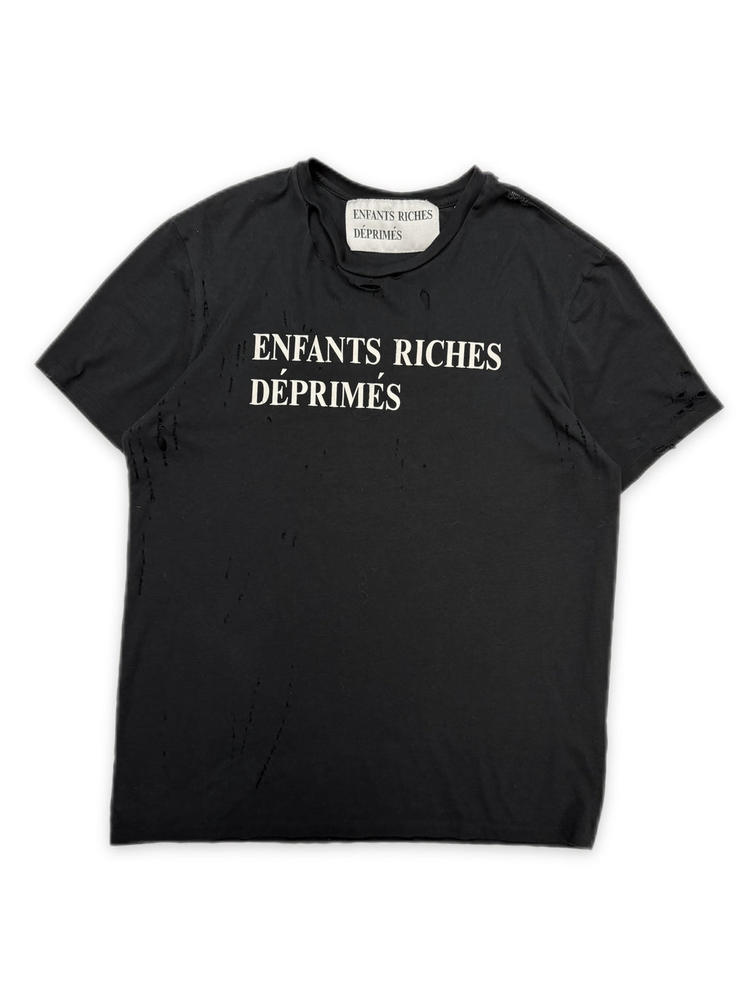 Enfants Riches Deprimes OG Black Logo Distressed T-Shirt