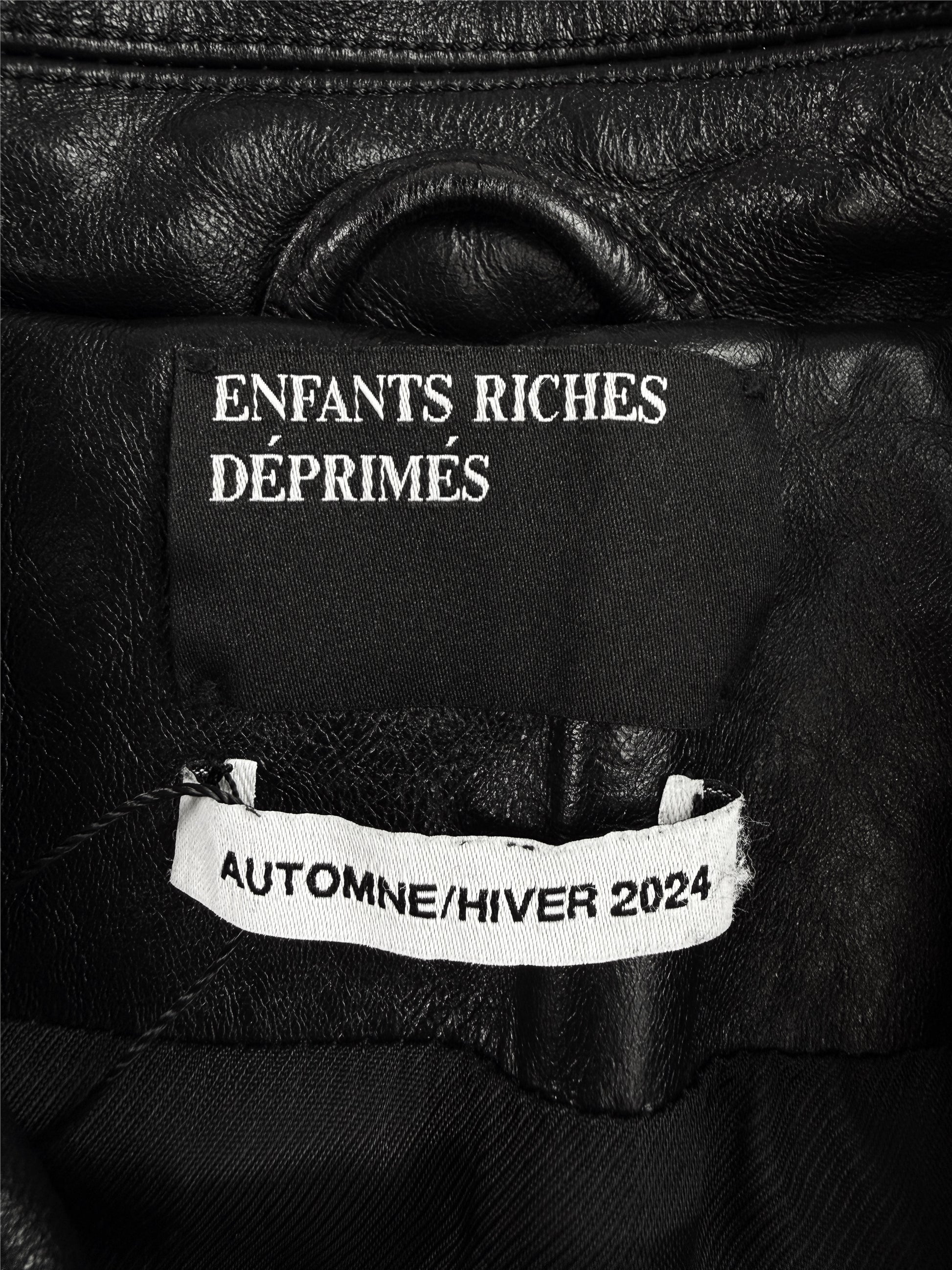 AW24 Enfants Riches Deprimes ‘Midnight Oil’ Black Leather Jacket
