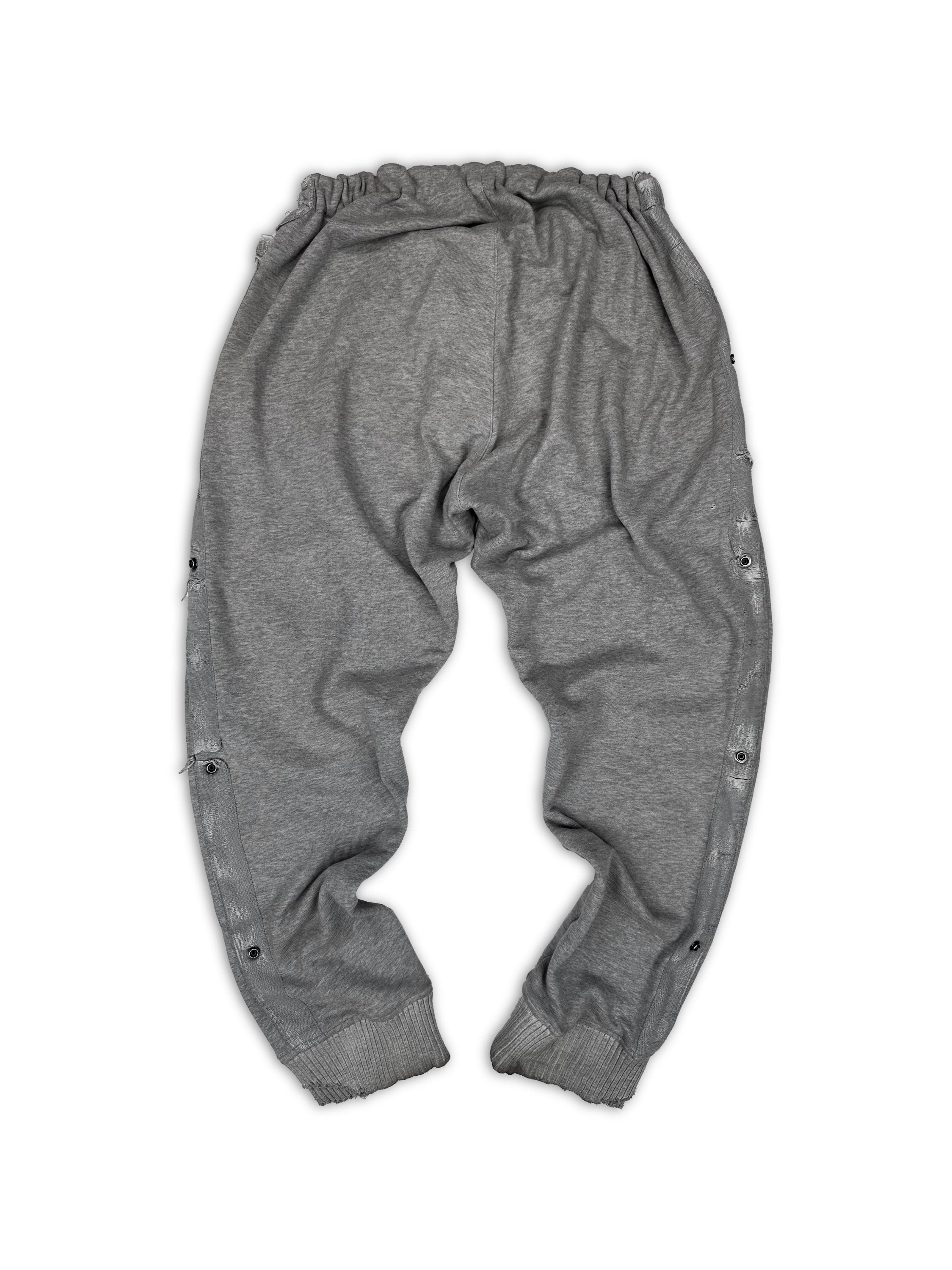 Greg Lauren Distressed Reinforced Heather Grey Sweat Pants