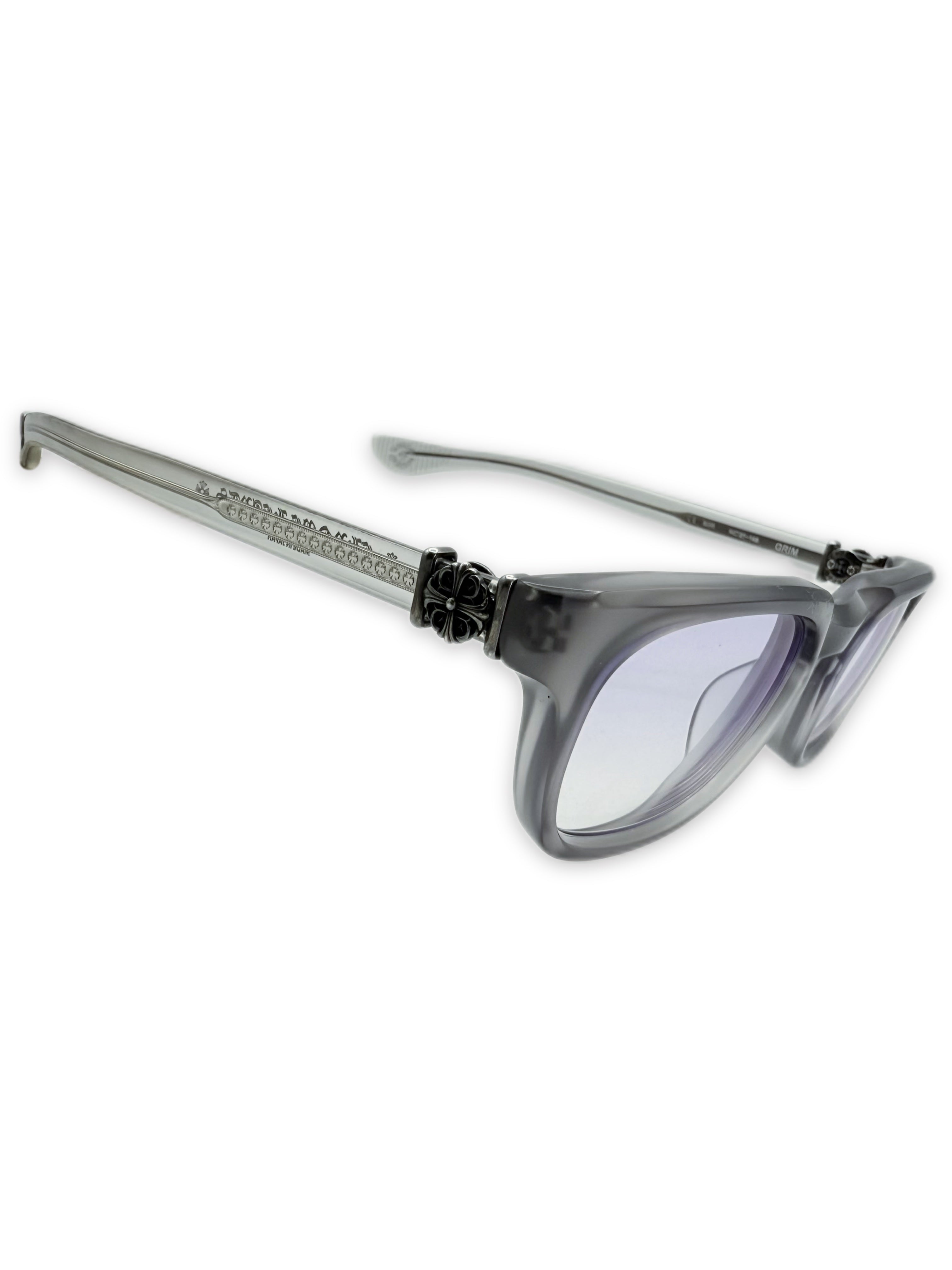 Chrome Hearts ‘Grim’ Purple Tint Oval Transparent Prescription Glasses