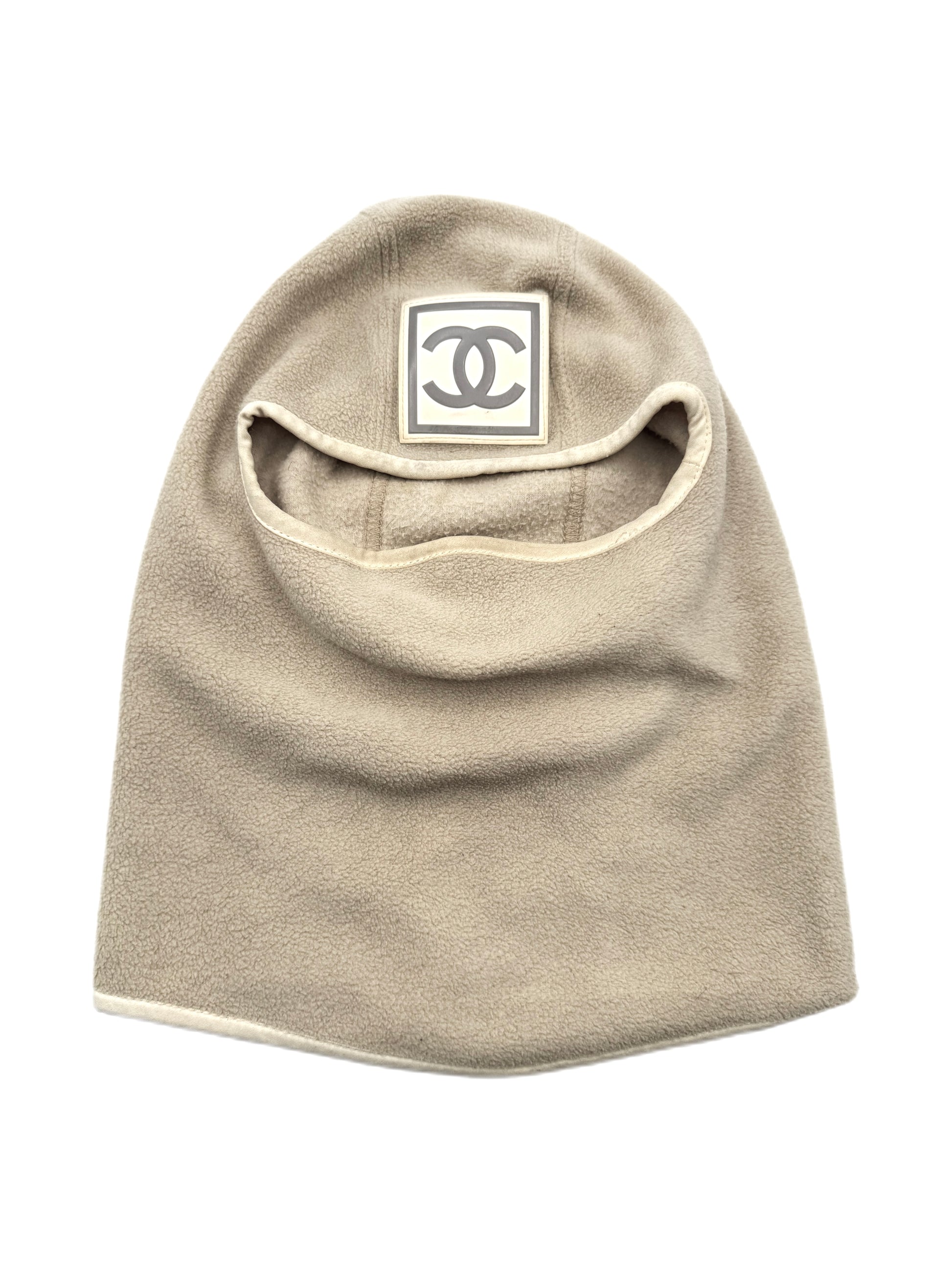 AW01 Chanel Sport CC Logo Beige Fleece Balaclava Ski Mask