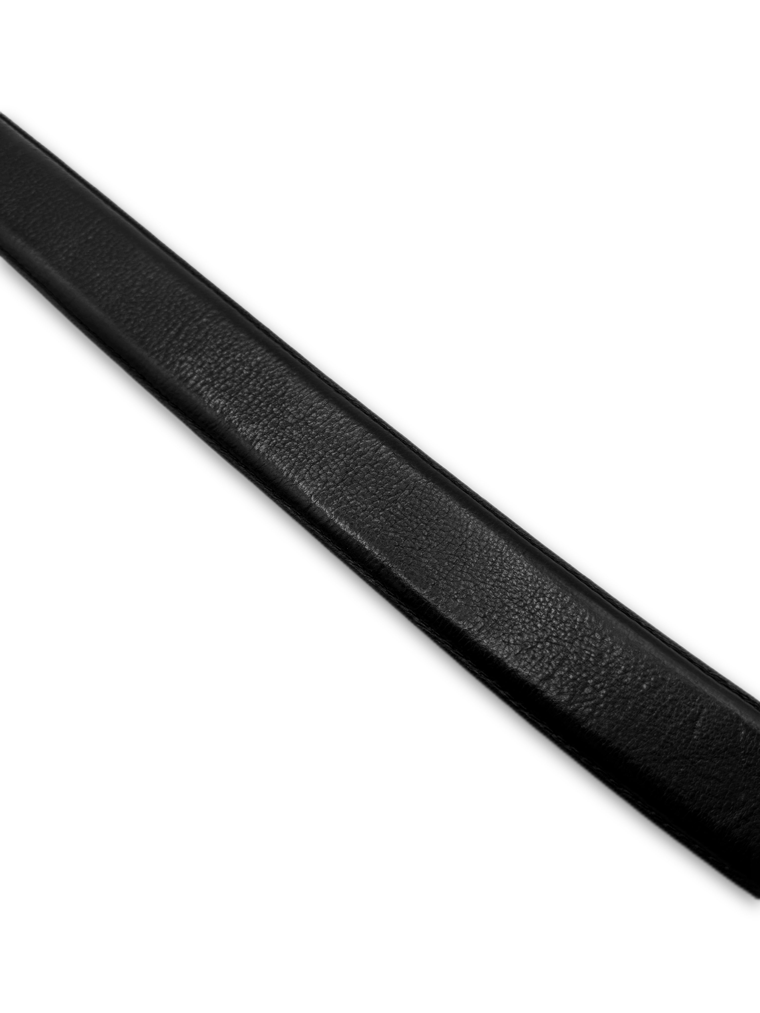 Chrome Hearts Black Leather .925 Silver Belt Strap