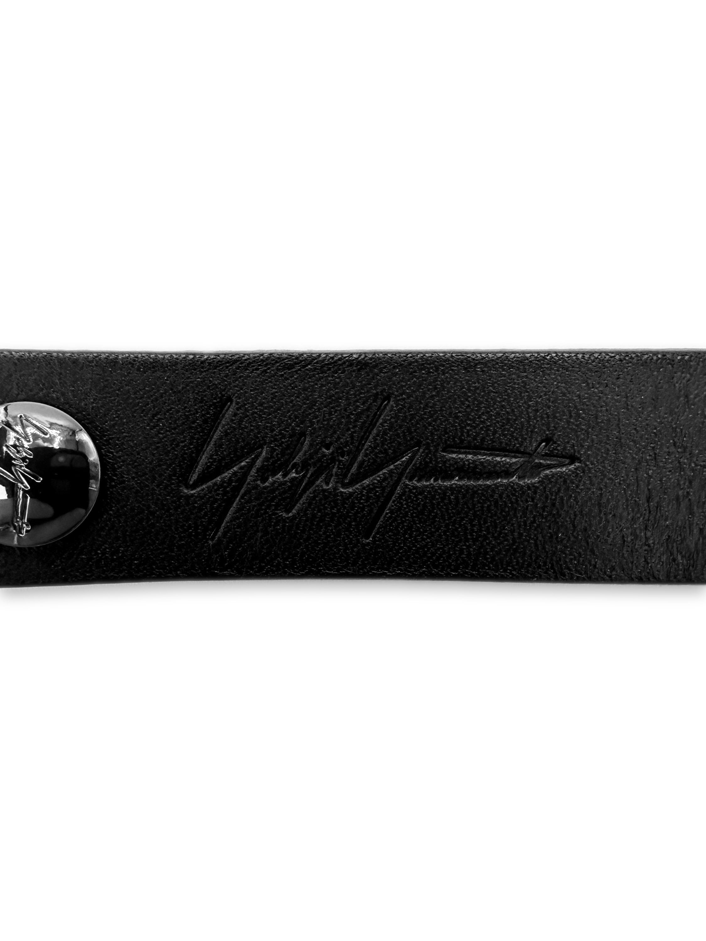Yohji Yamamoto Black Leather Keychain Belt Accesory