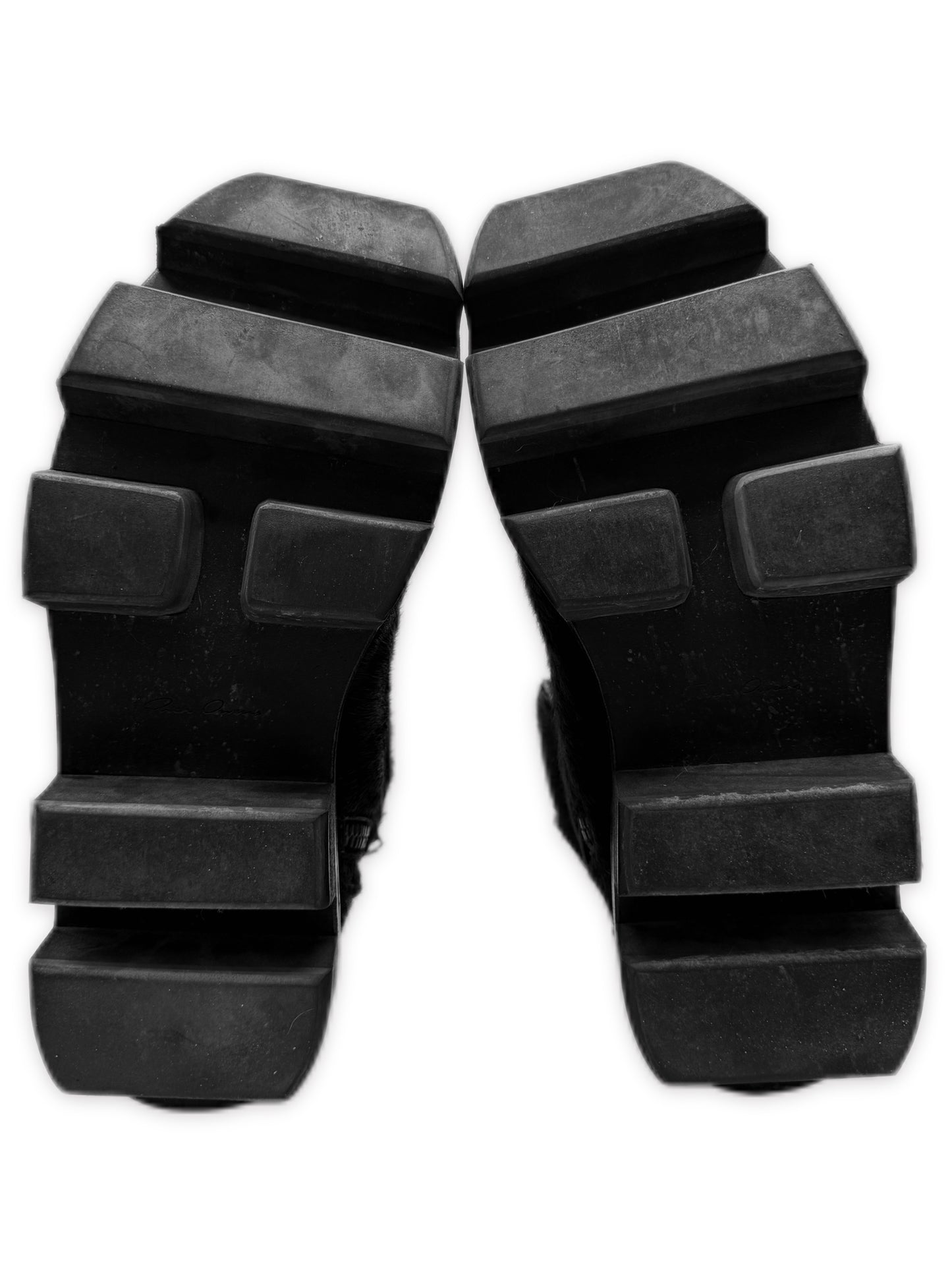 AW13 Rick Owens ‘Plinth’ Ponyhair Black Platform Boots