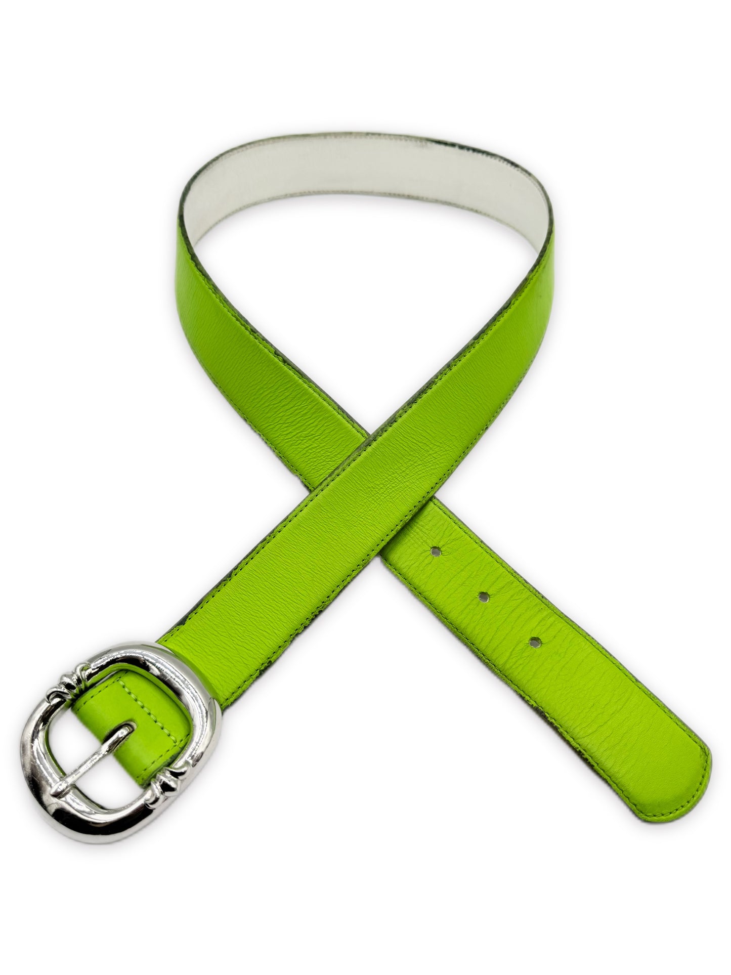 Chrome Hearts Lime Green 1.5 inch Gunslinger Leather Belt