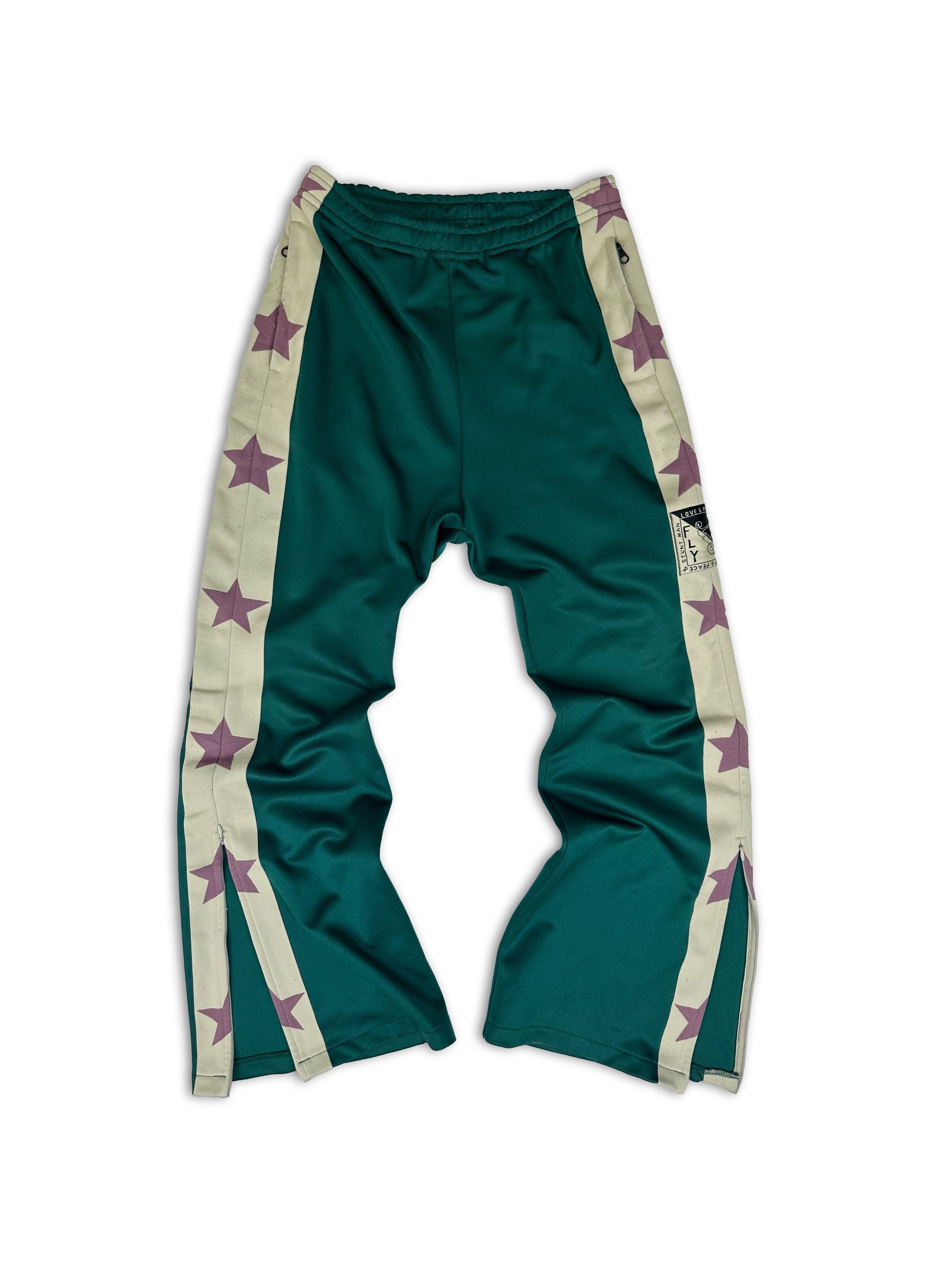 Kapital ‘Love & Peace’ Star Stripe Flared Cut Sweat Pants