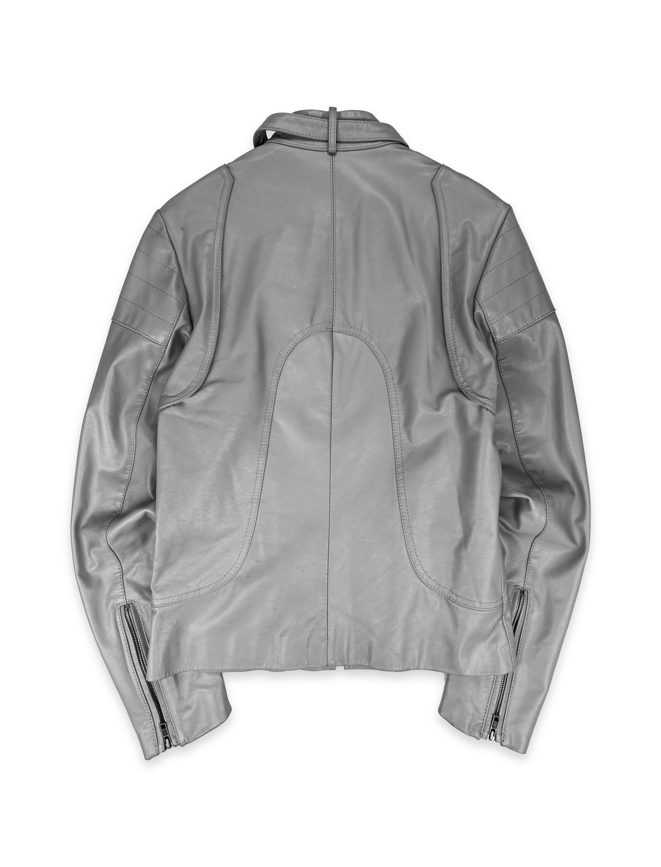 SS09 Maison Margiela ‘Panelled’ High Neck Leather Moto Jacket