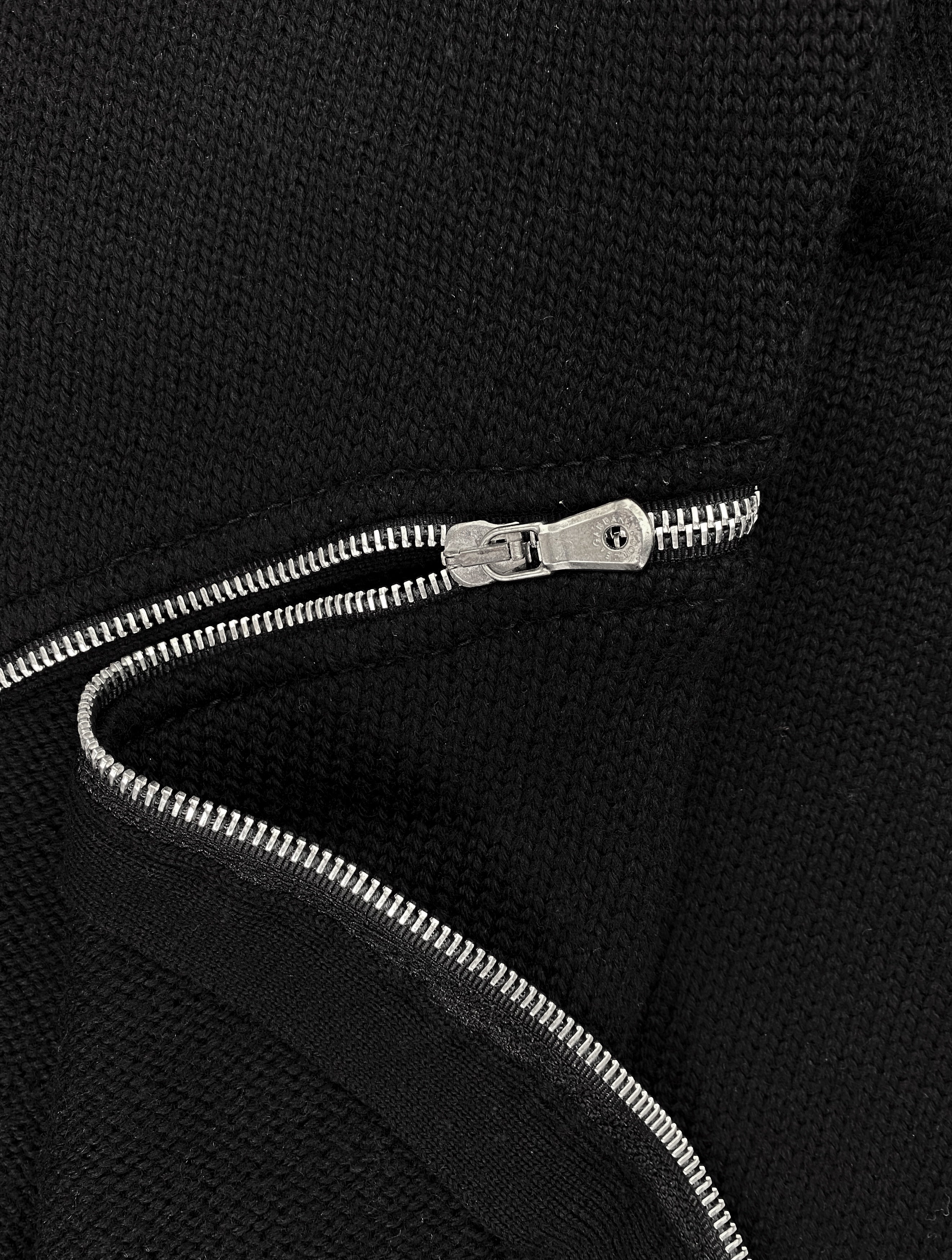 AW03 Dolce & Gabbana Spiral Zip Heavy Weave Knitted Turtleneck
