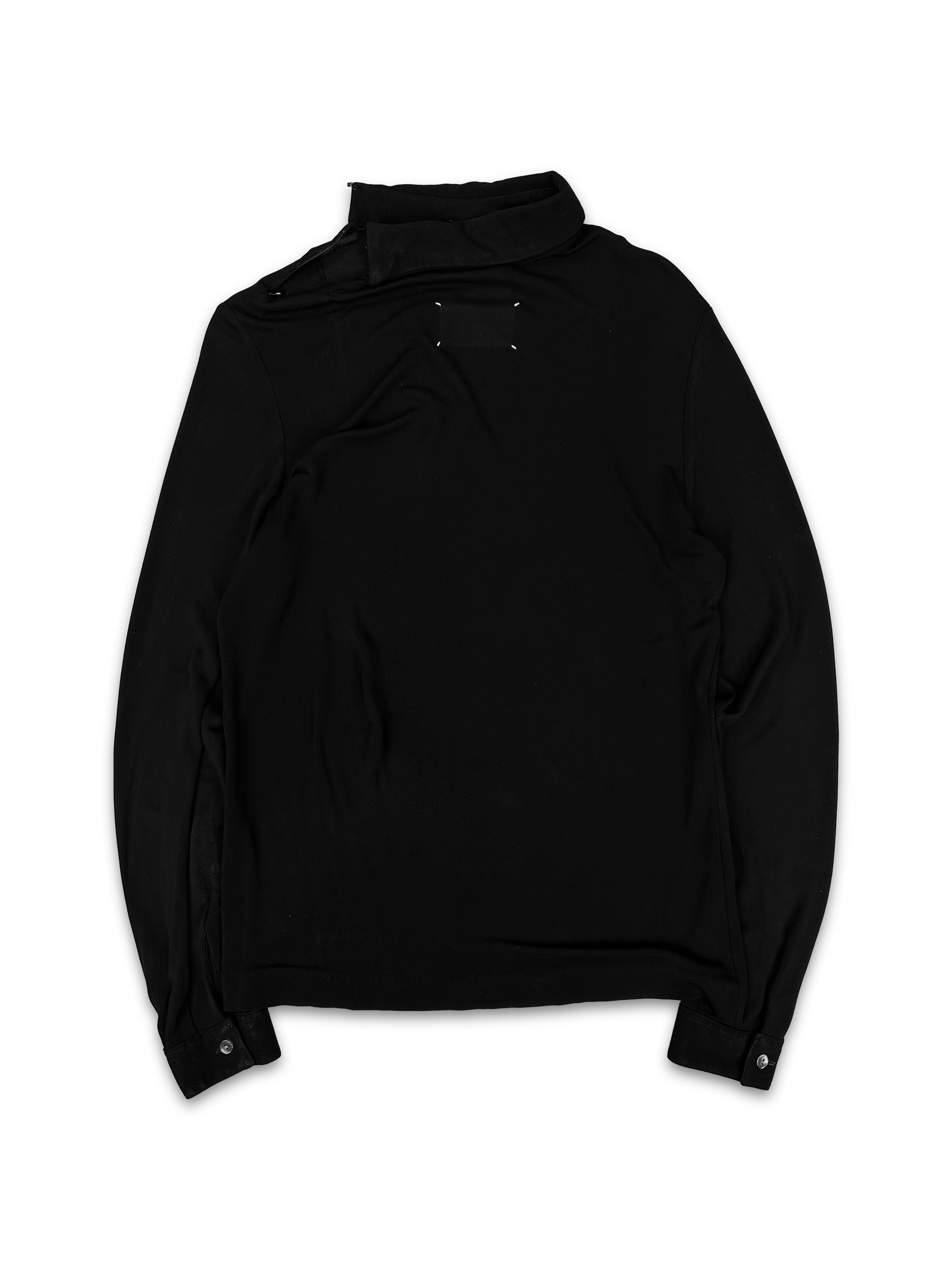 SS00 Maison Margiela ‘Sideways’ Double Tag Black Collared Long Sleeve