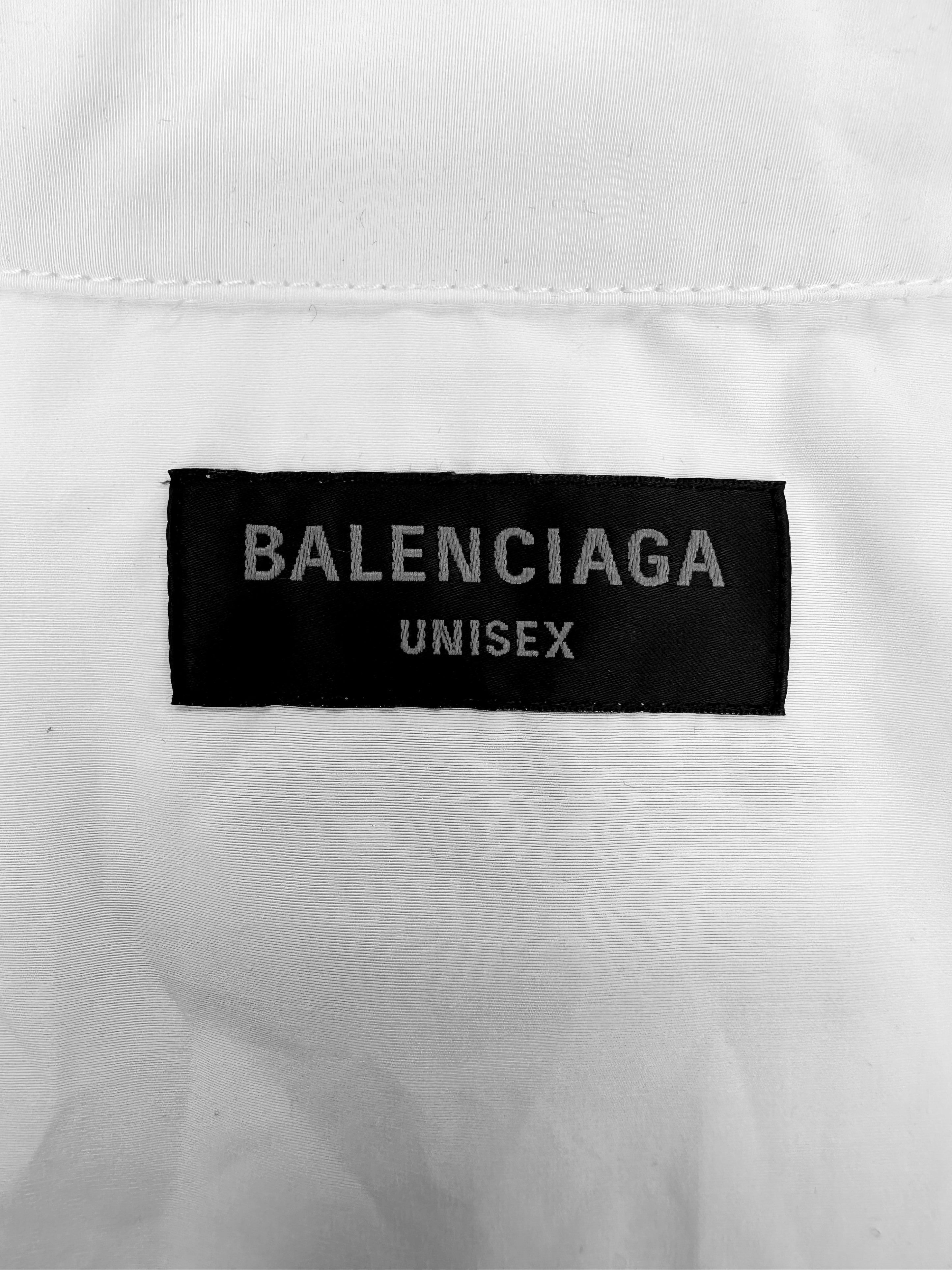 SS23 Balenciaga 3B Logo White Button Up Nylon Jacket