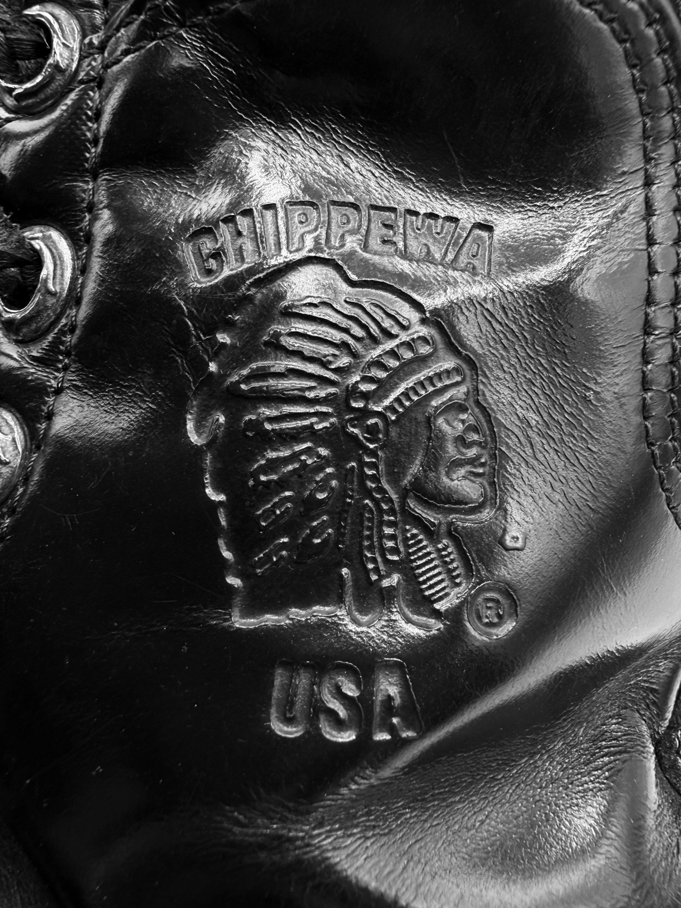 Chrome Hearts x Chippewa Front Dagger Zip Leather Fireman Boots
