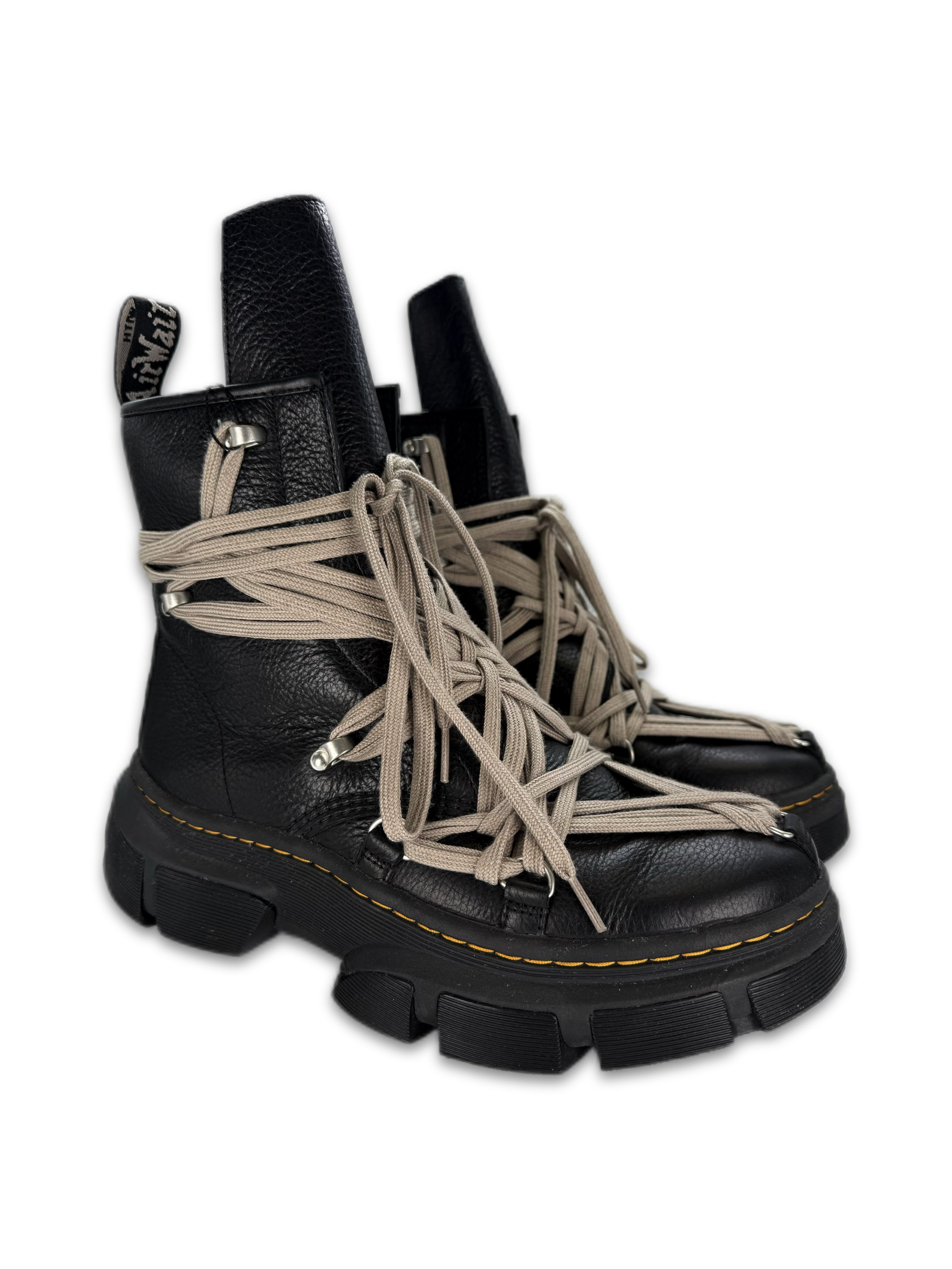 2024 Rick Owens x Dr Marten ‘1460’ DMXL Pentagram Lace Leather Boots