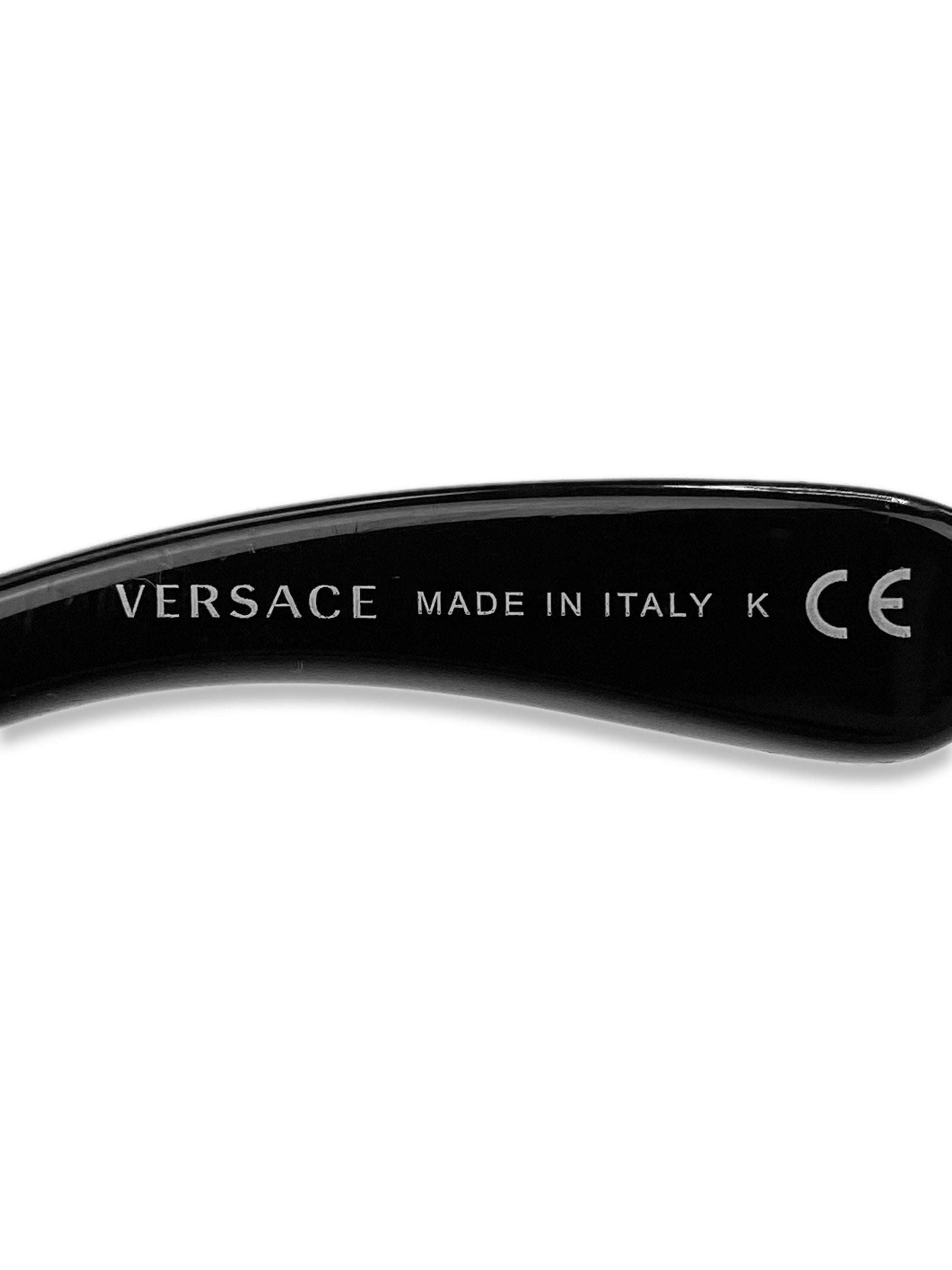 Versace ‘Biggie’ Gold Square Frame Medusa Head Sunglasses
