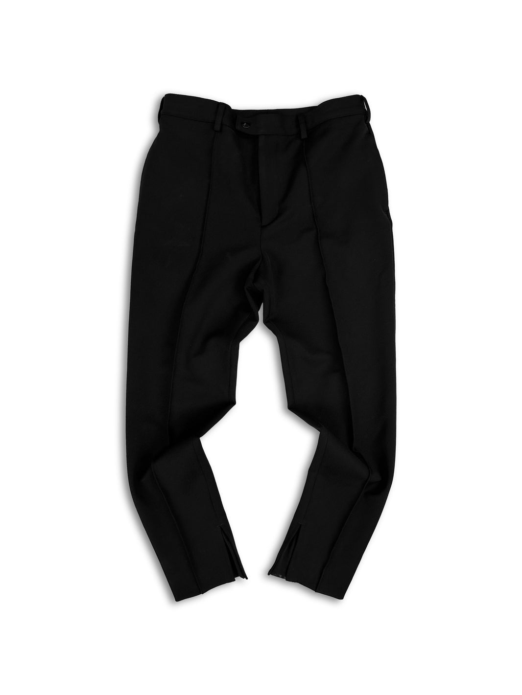 AW23 Prada Black Pleated Asymmetric Button Pants