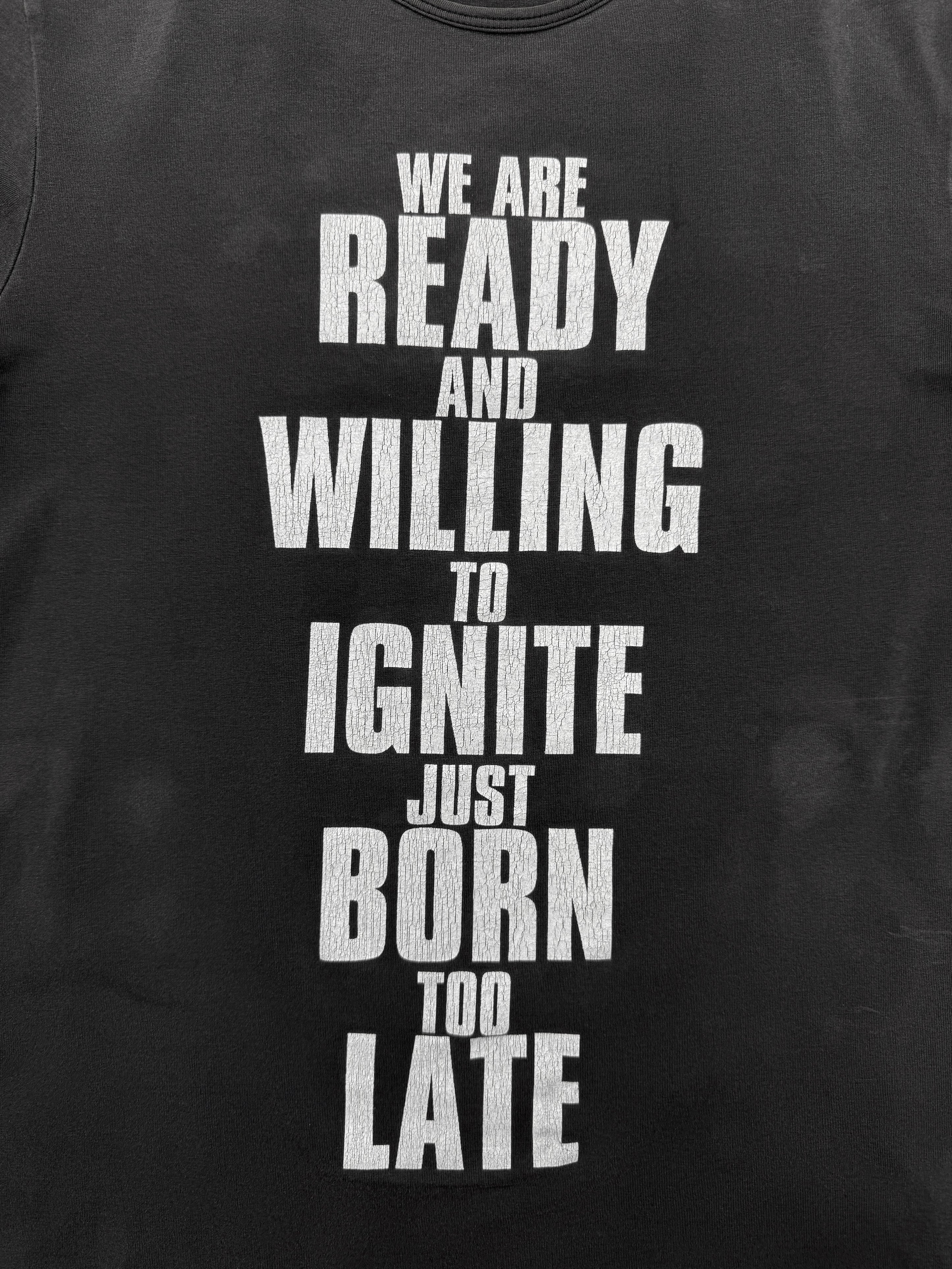 SS02 Raf Simons Kollaps ‘Ignite’ Ash Grey Fitted T-Shirt