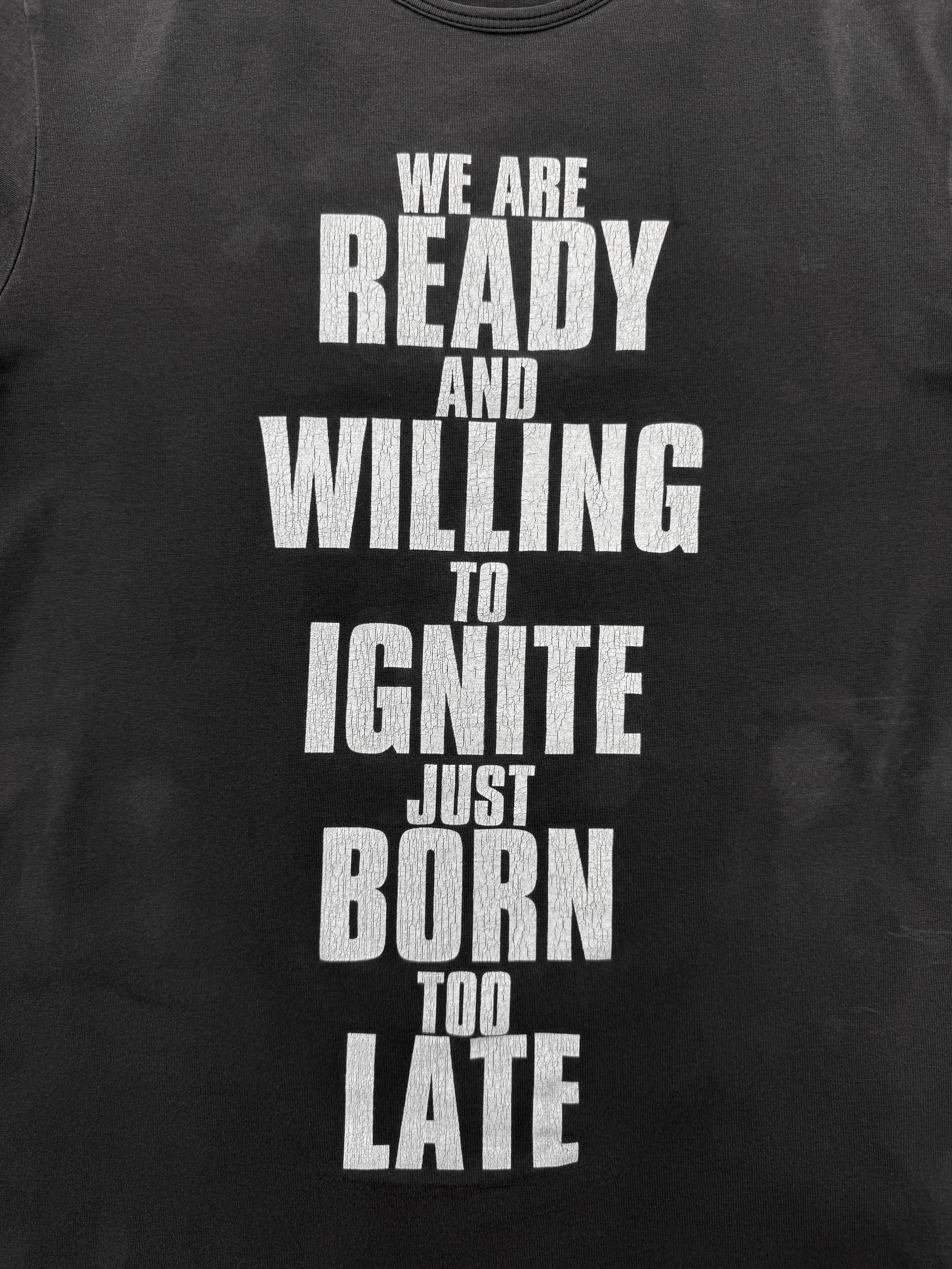 SS02 Raf Simons Kollaps ‘Ignite’ Ash Grey Fitted T-Shirt