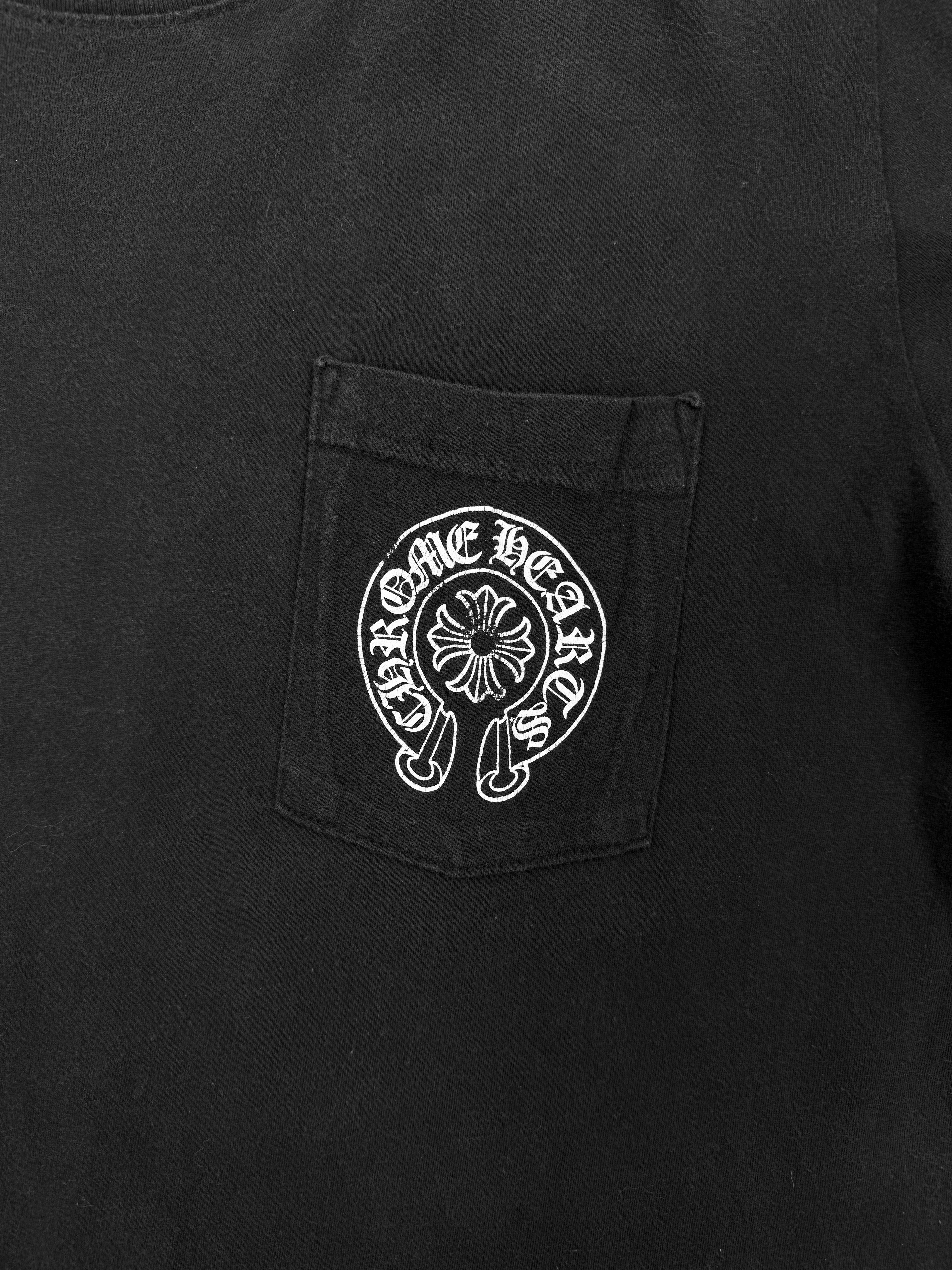 Chrome Hearts Hong Kong Exclusive Logo Black Horseshoe T-Shirt