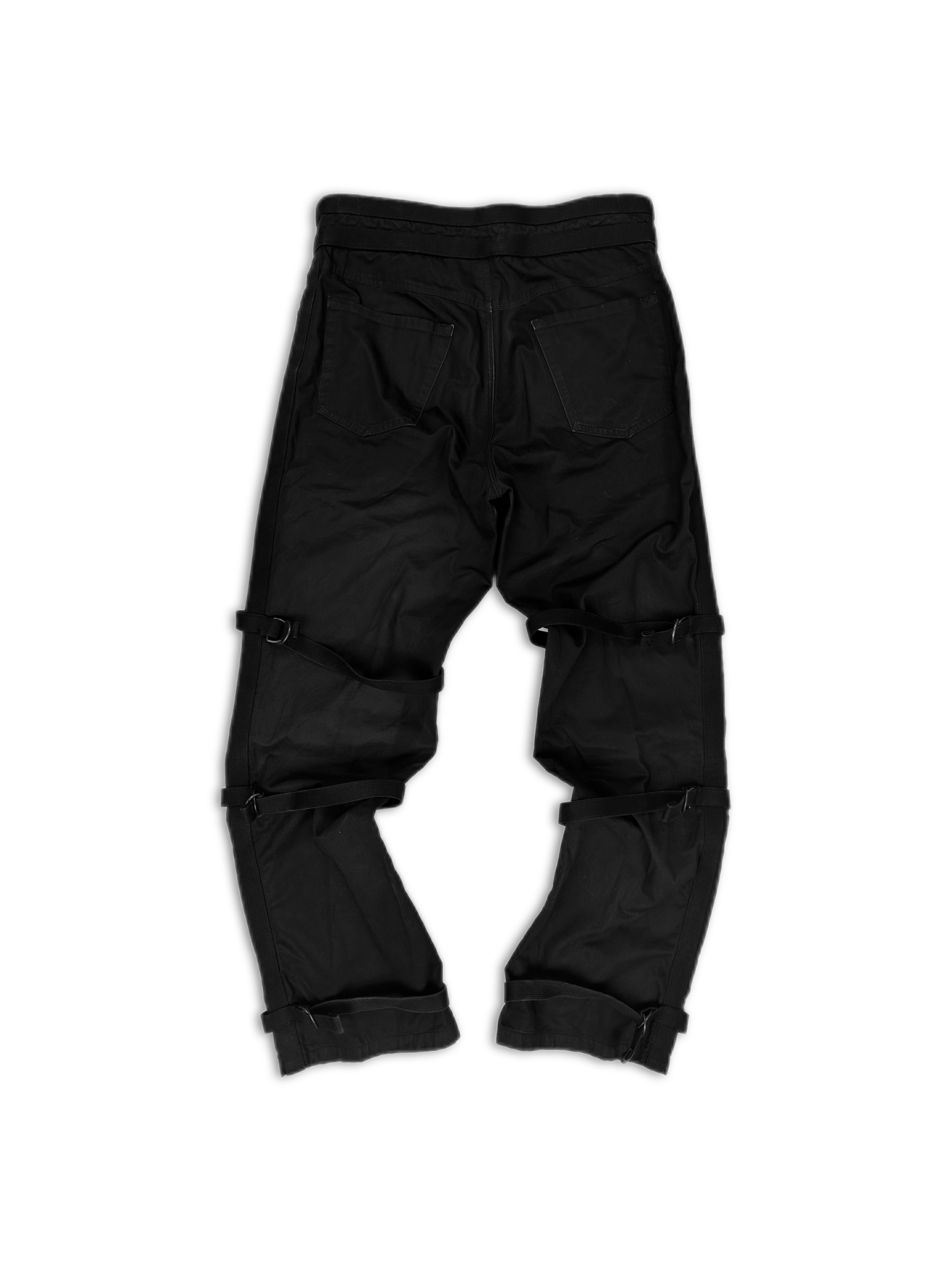 SS03 Raf Simons ‘Consumed’ Bondage Strap Black Nylon Pants