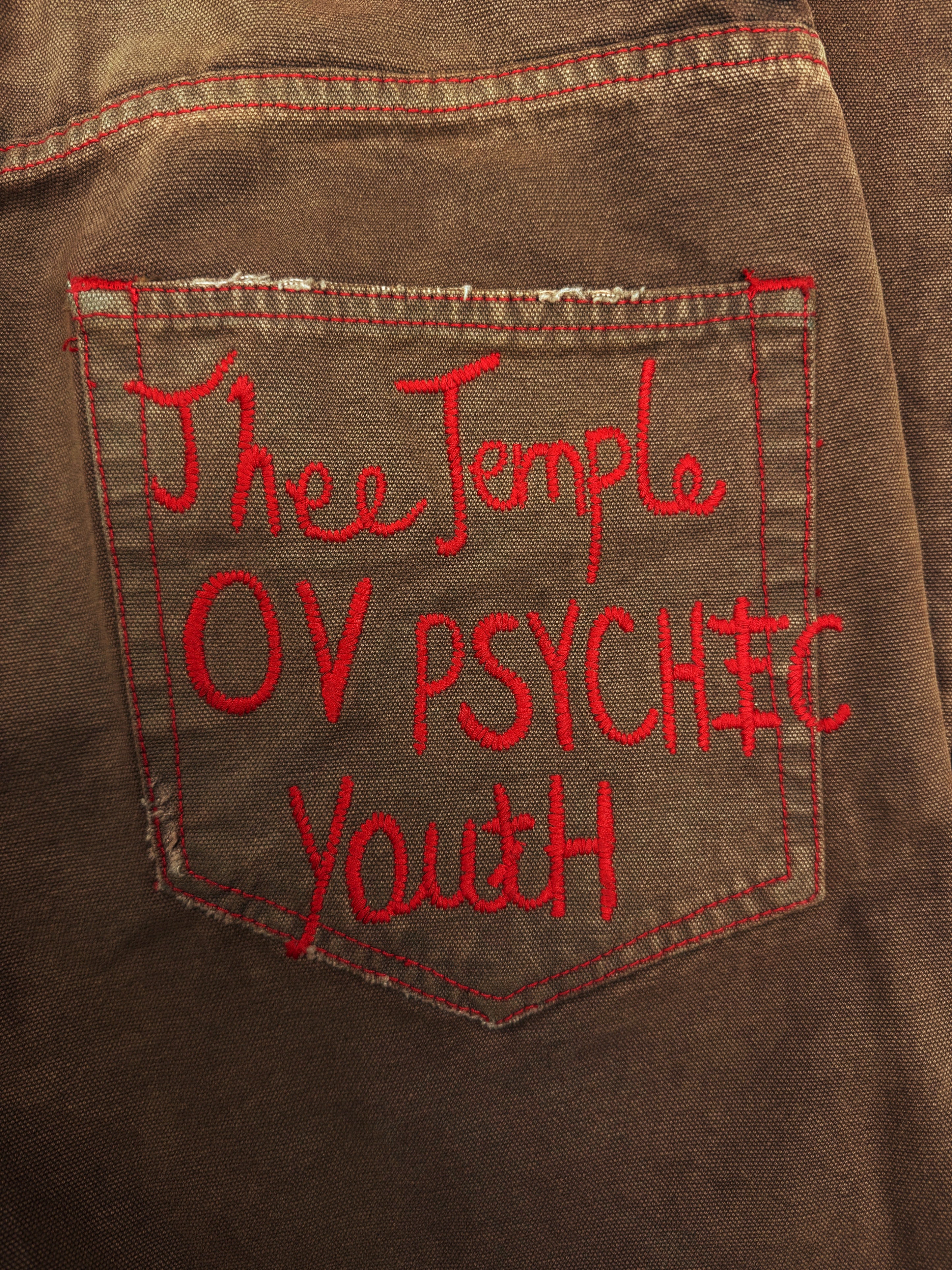AW23 Enfants Riches Deprimes ‘Psychic Youth’ Contrast Stitch Brown Denim