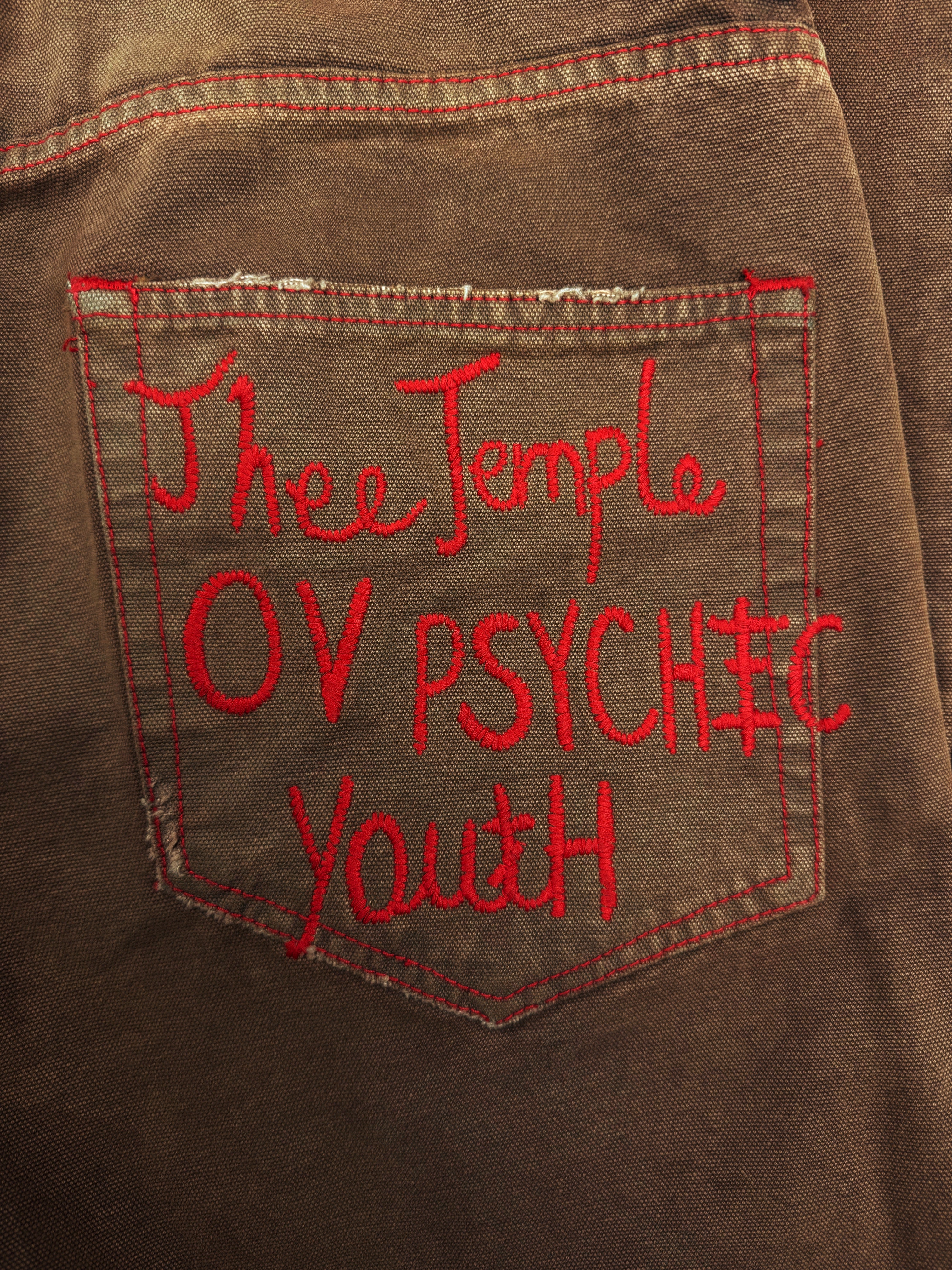 AW23 Enfants Riches Deprimes ‘Psychic Youth’ Contrast Stitch Brown Denim