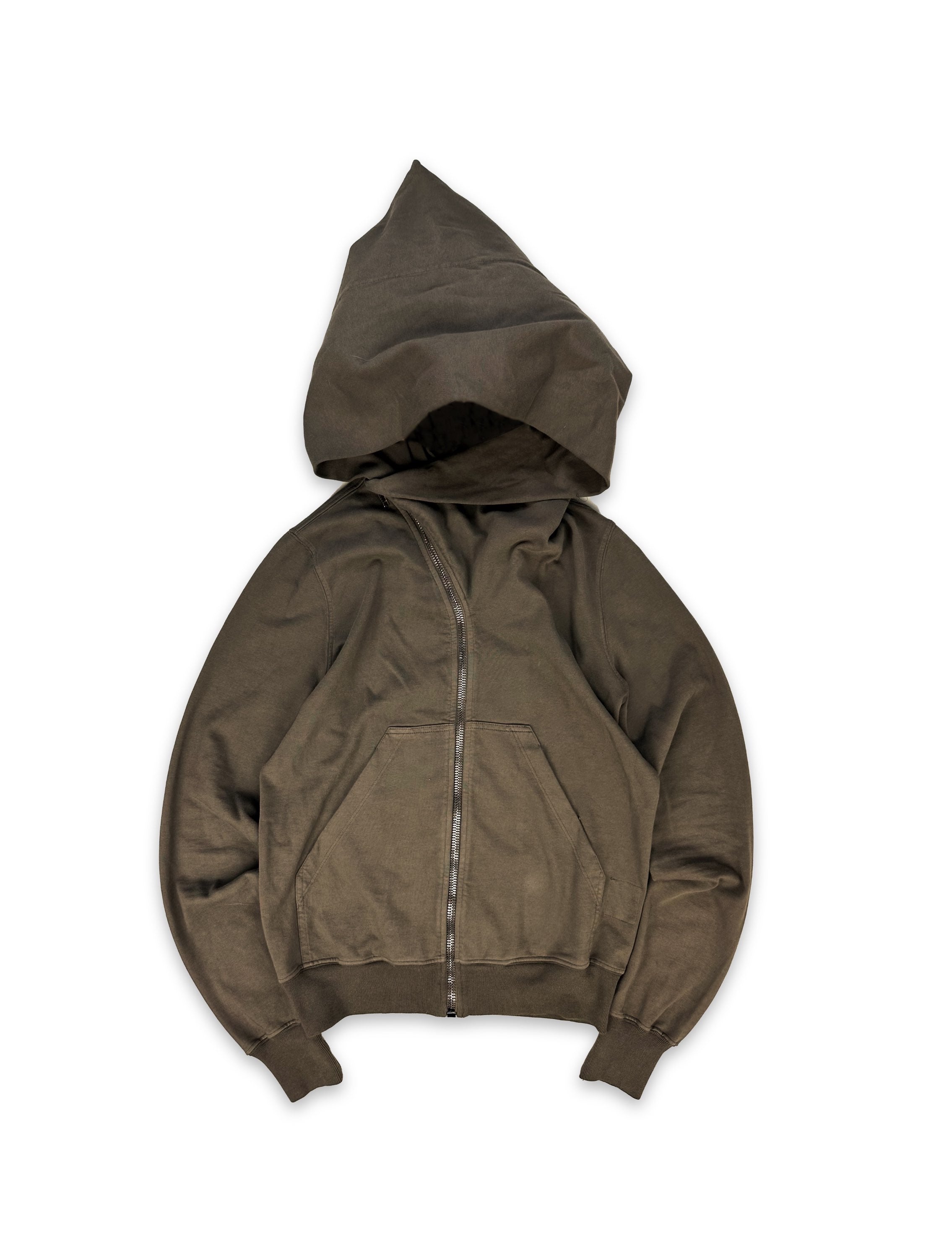 AW21 Rick Owens ‘Mountain’ Asymmetric-zip Oversized Hoodie